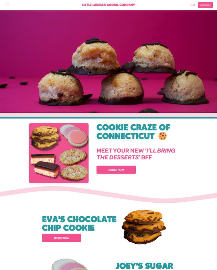 LITTLE LAURELS COOKIE COMPANY WEBSITE FROM XXO CREATIVE STUDIO WEBSITE AND PERSONAL BRANDING .png