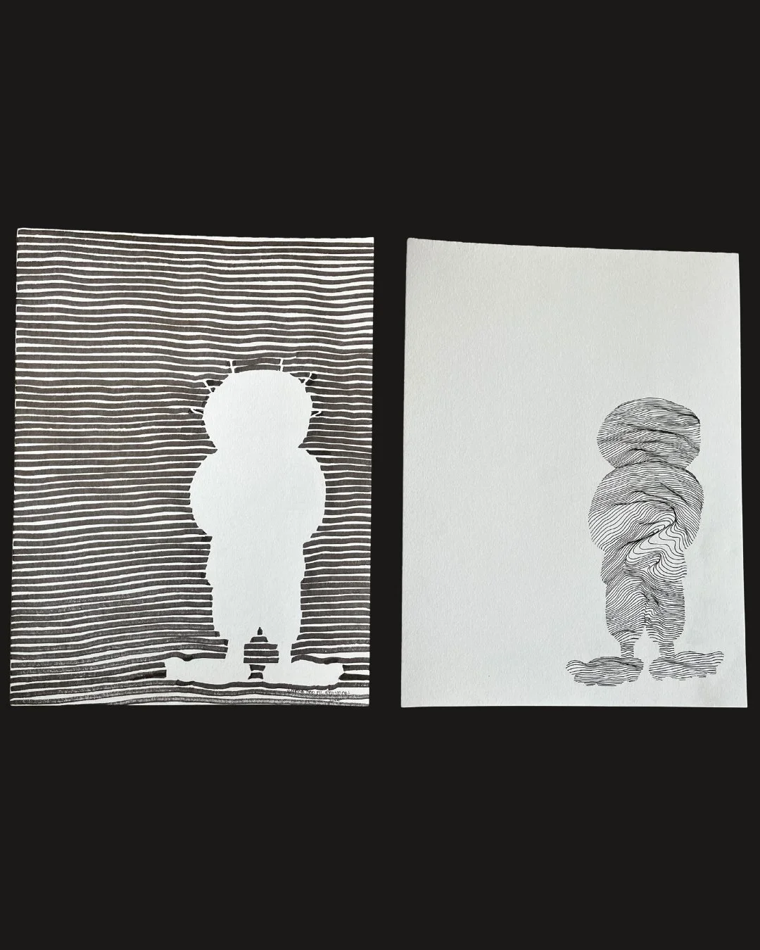 I Am Alive. Ink on Paper, Diptych. 9x12.