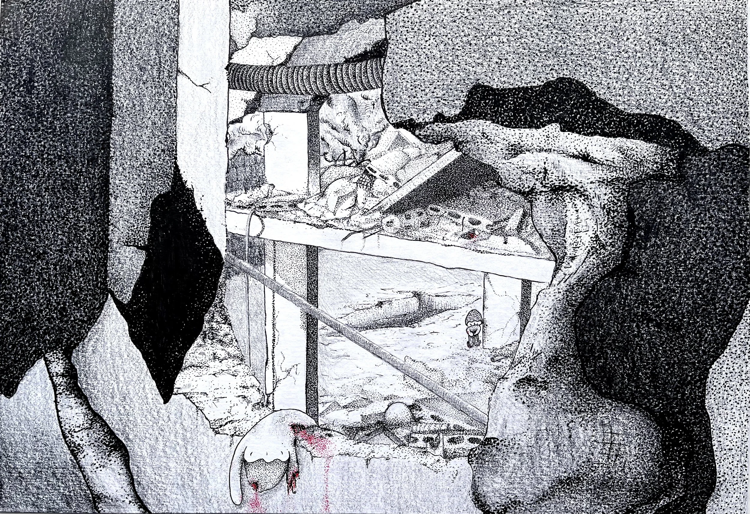 Alhamdulillah, 2024.
Ink on paper. 10inx7in.