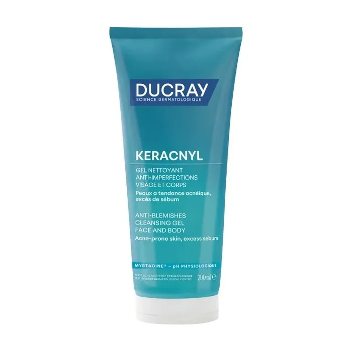 Ducray Keracnyl Cleansing Gel, Acne cleansing gel, Anti-blemish face wash, Oil control gel, Pore purifying cleanser, Gentle acne treatment