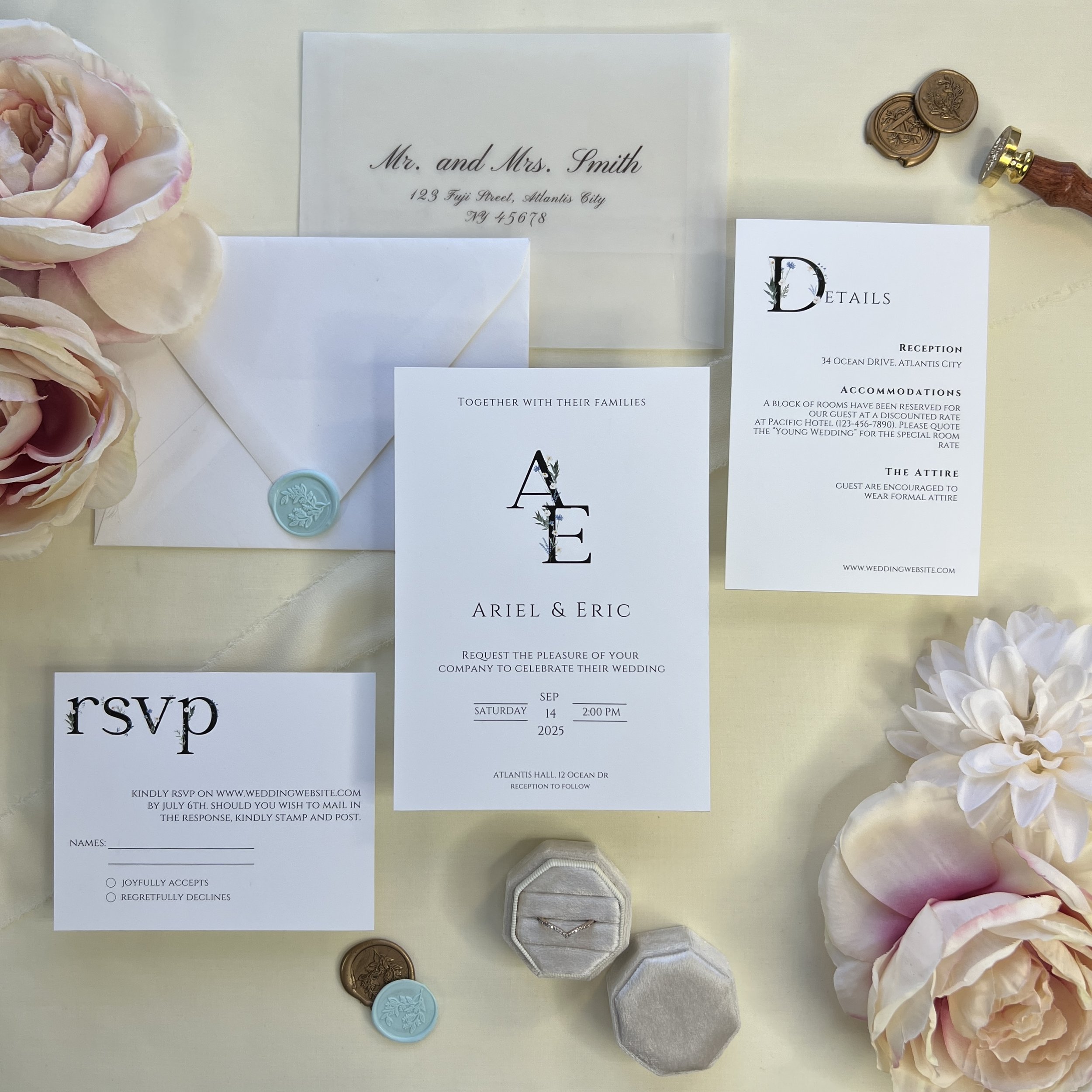 Simple Floral Invitation Set