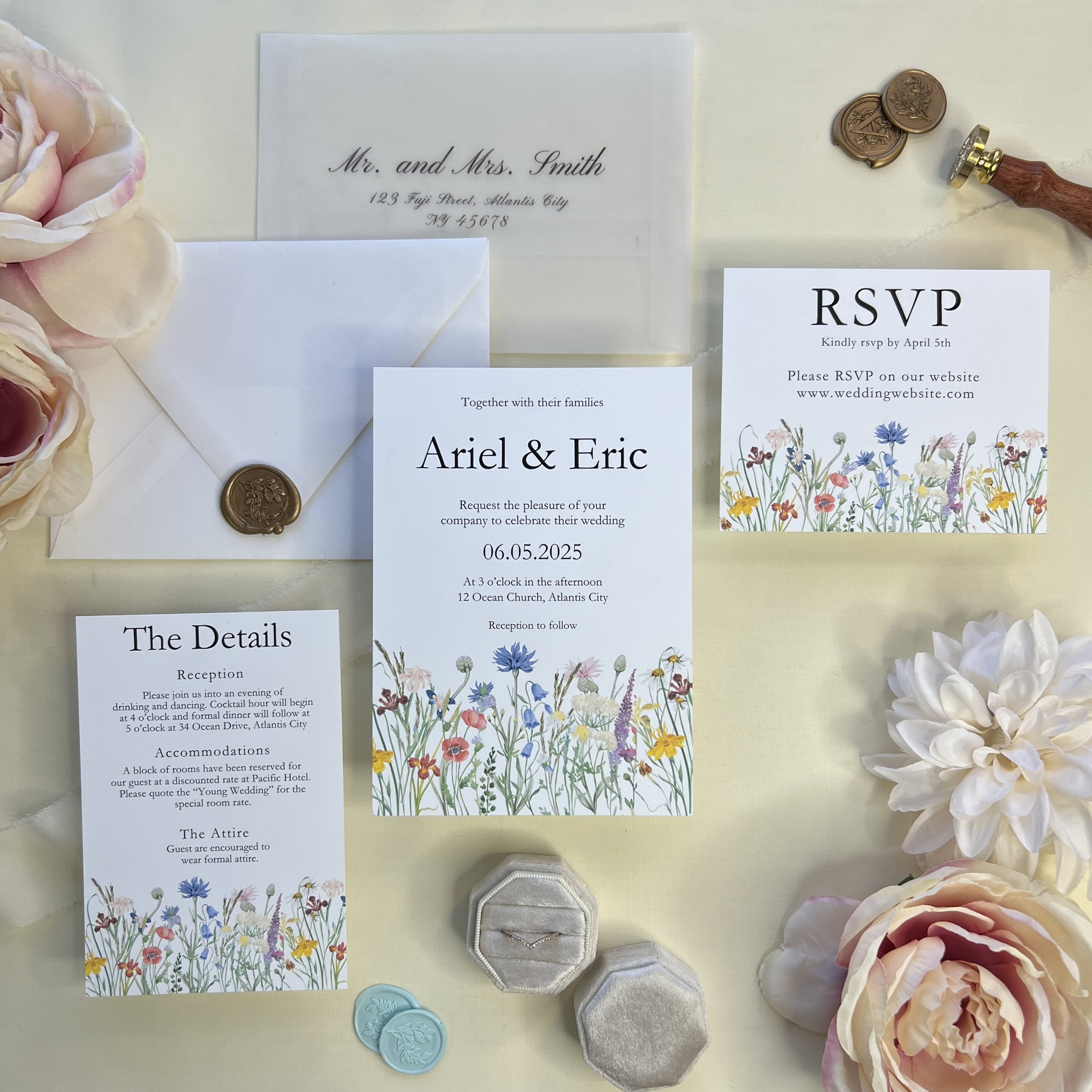 Garden Floral Theme Invitation Set