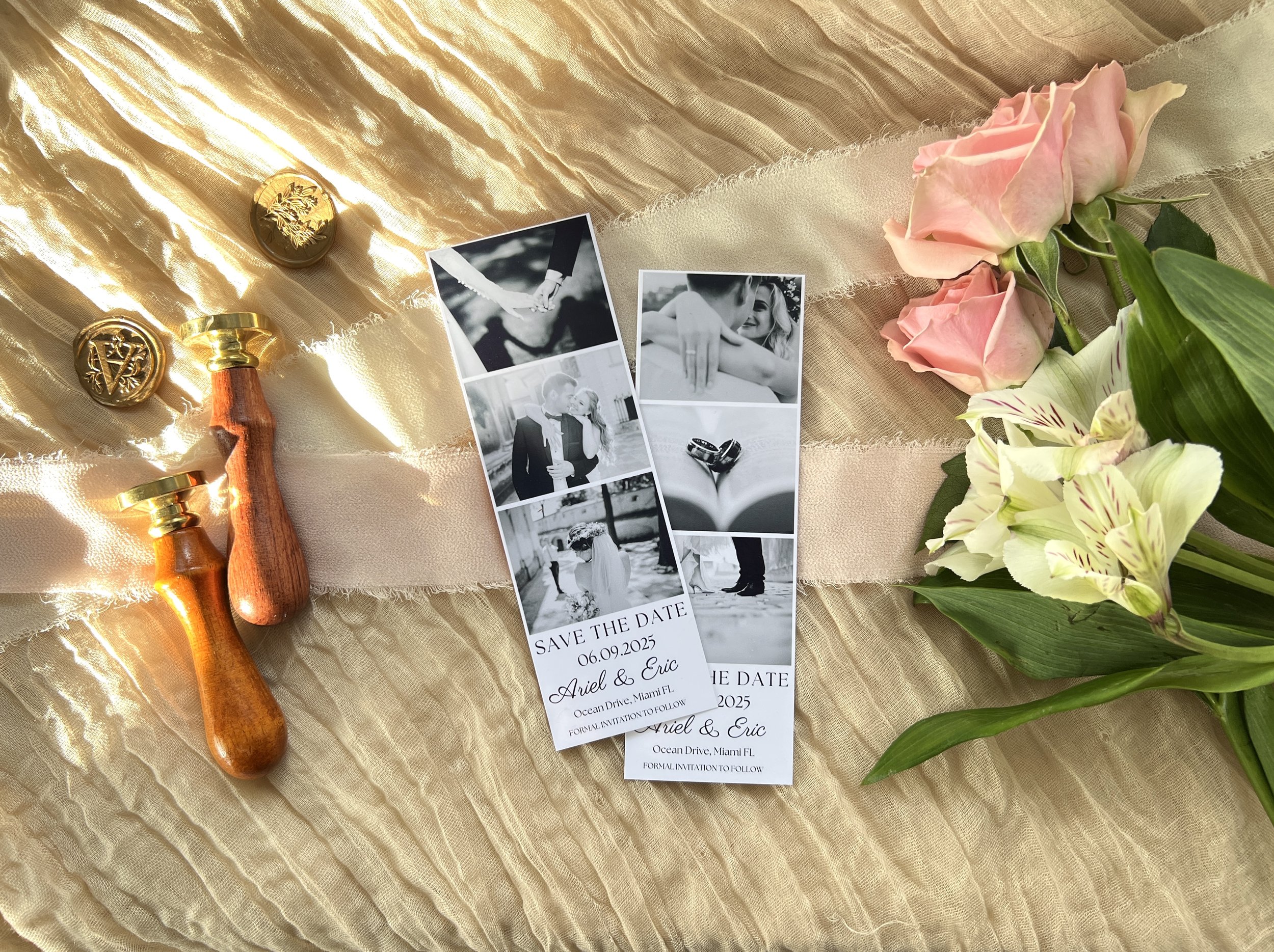 Vintage Photo Strips Save the Date