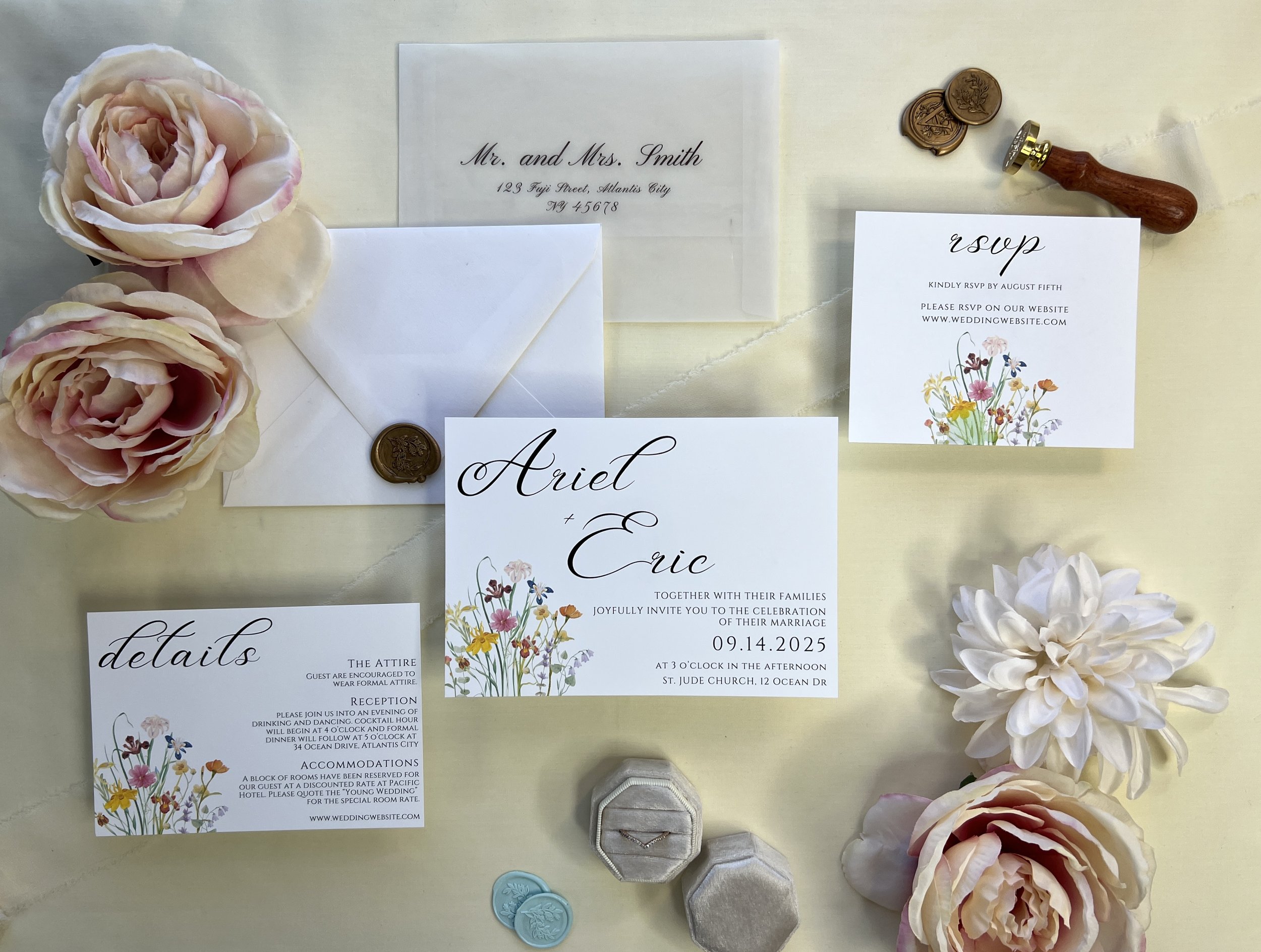 Garden Floral Theme Invitation Set