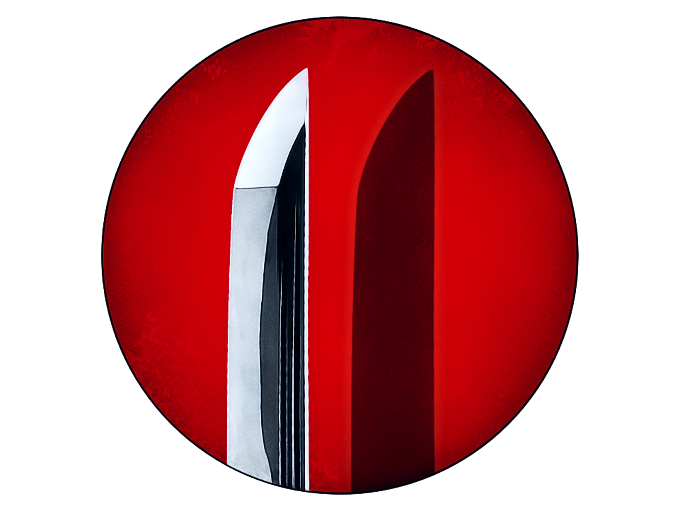 Close-up image of a red circular object with metallic and black details on the left side.
