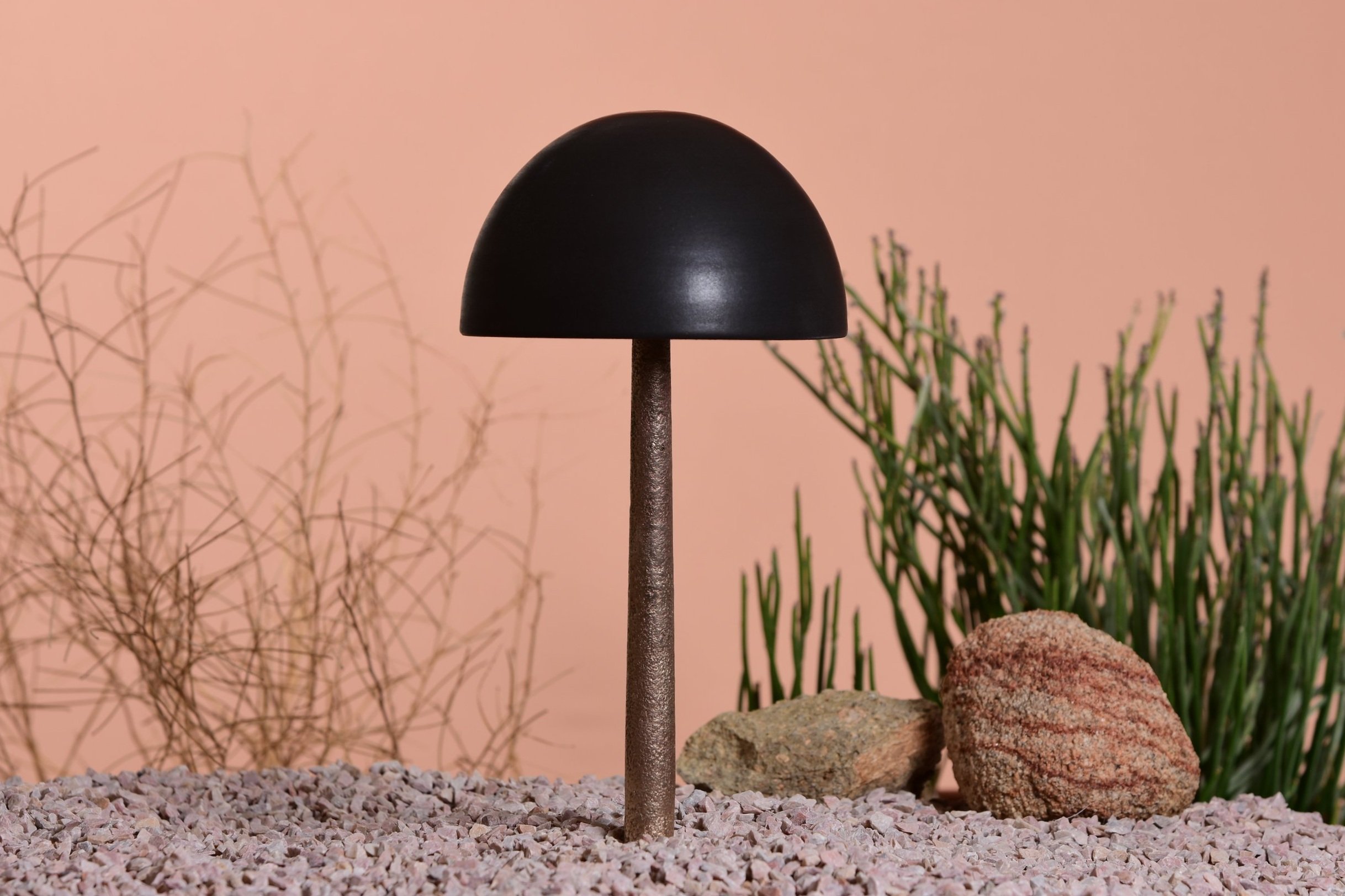 Black Glazed Dome Lamp