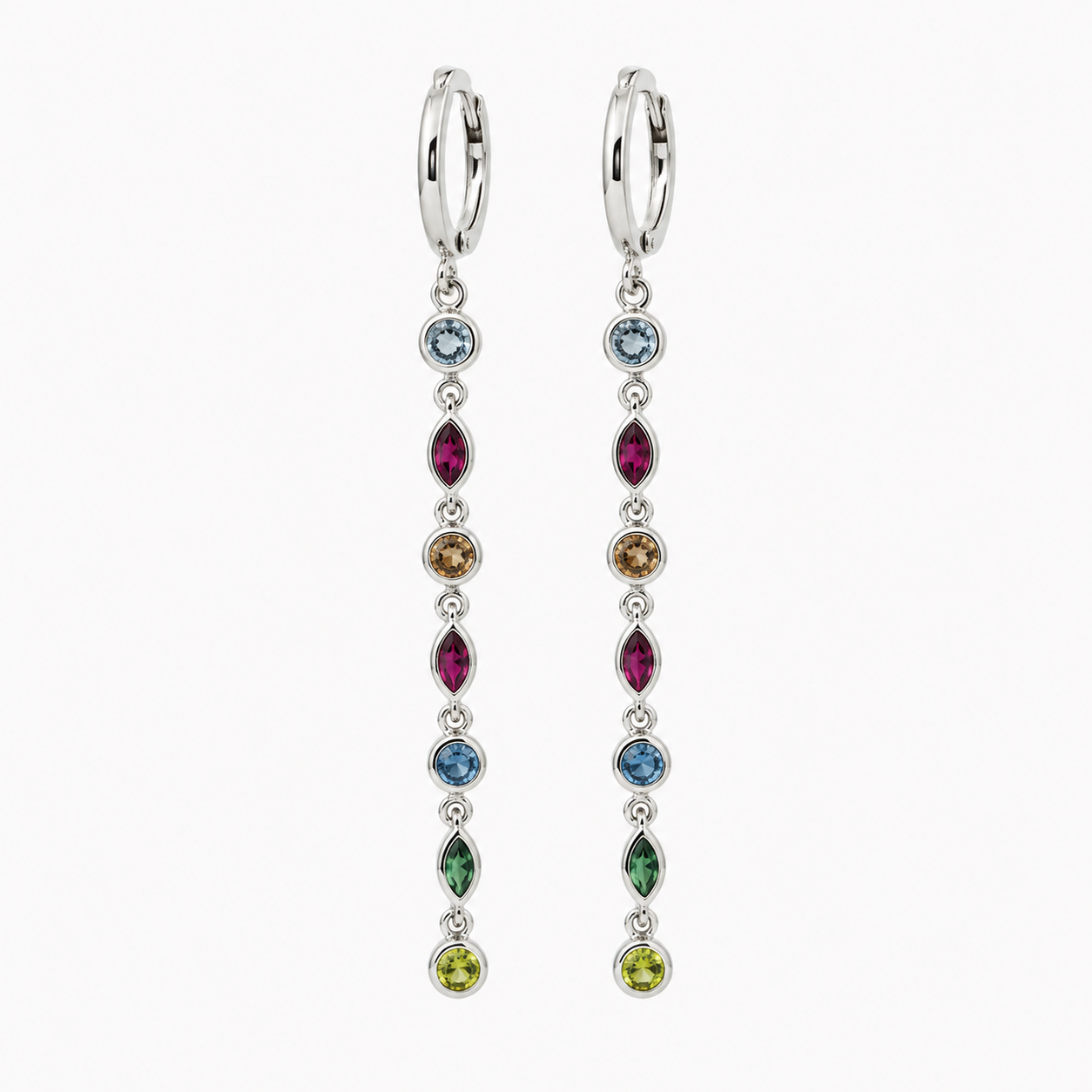 Mixed Gem Drop Earring