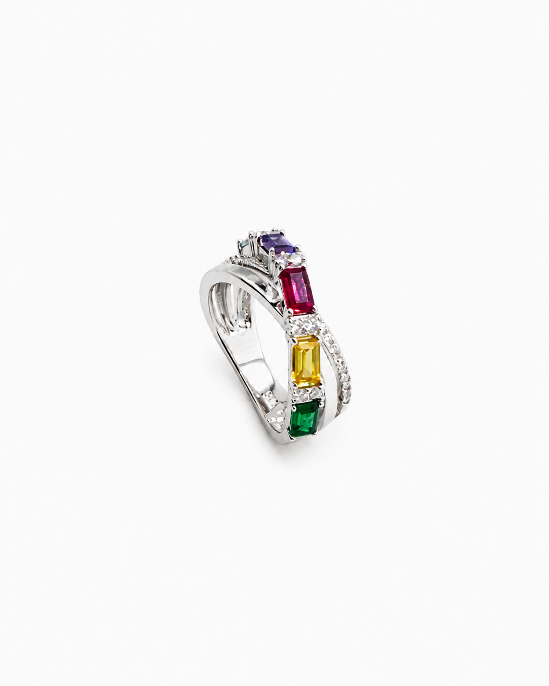 Mixed Gem Stacked Ring