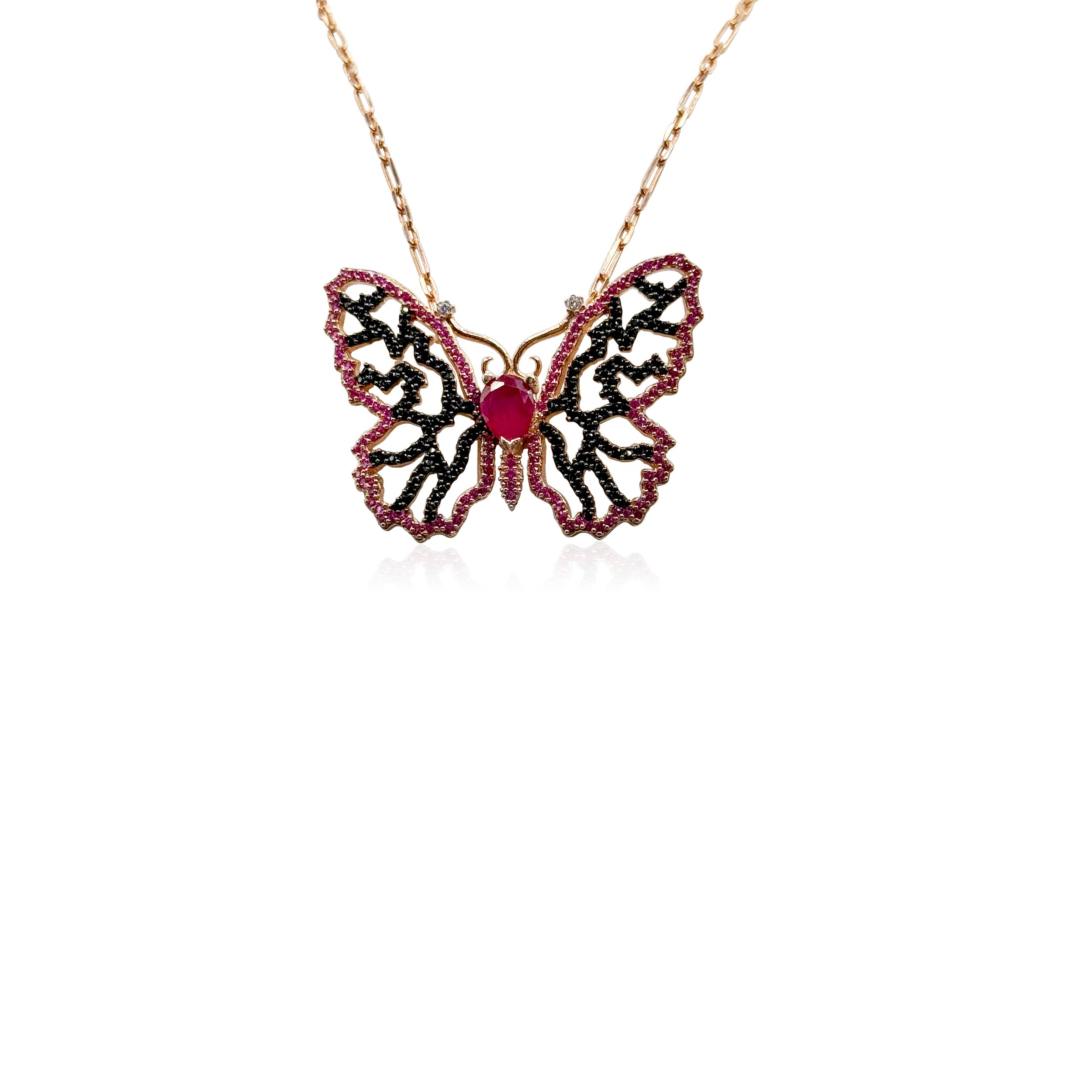 Ruby Butterfly Necklace
