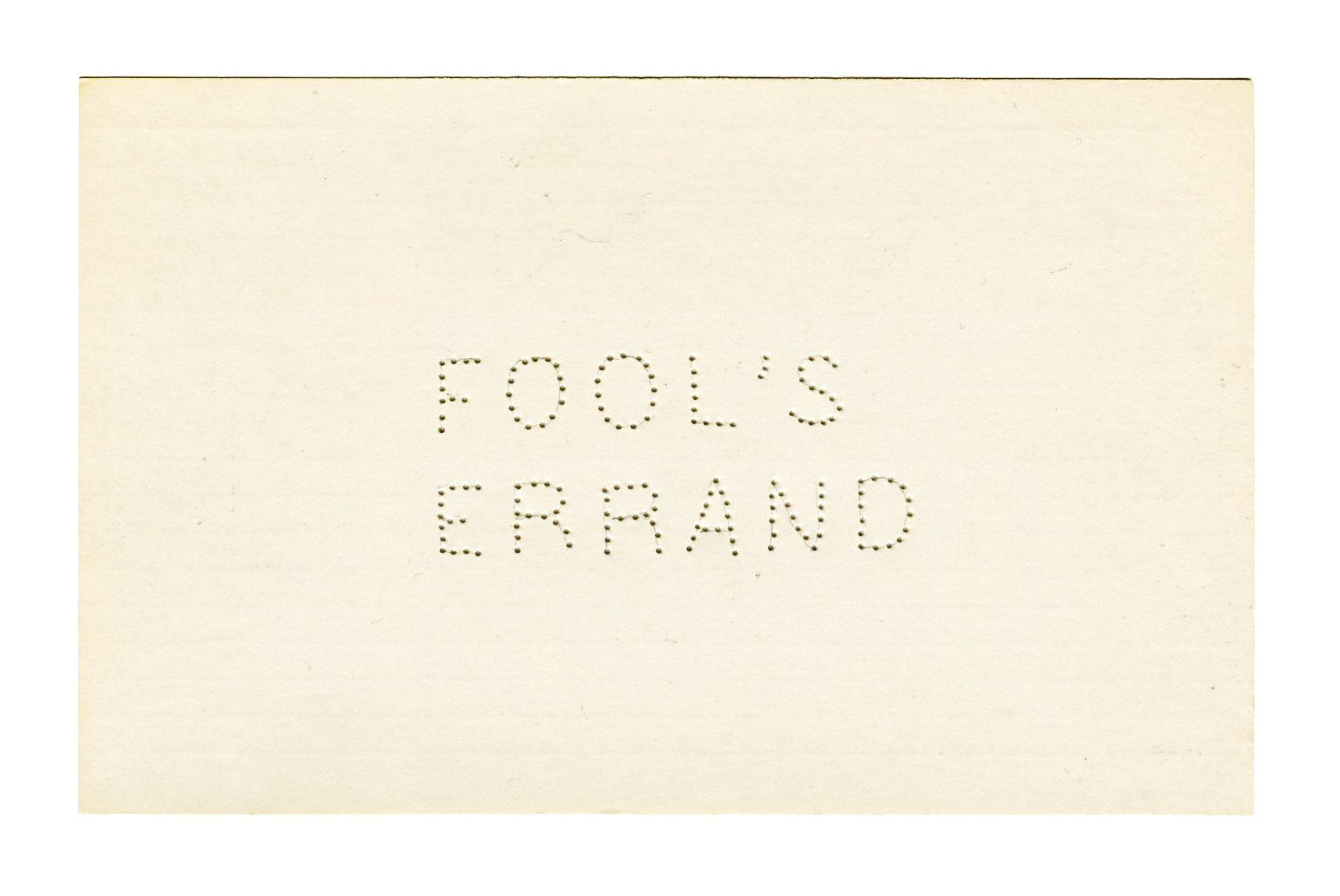 Tess Rubinstein -Fools Errand
