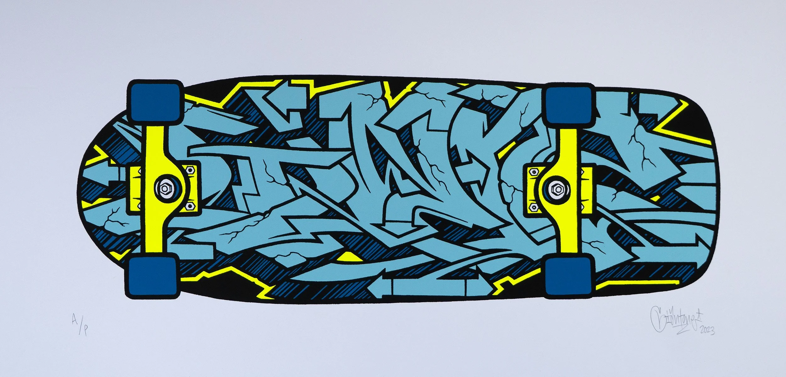 Mike Giant-Semi Wild (Blue/Neon) Screenprint