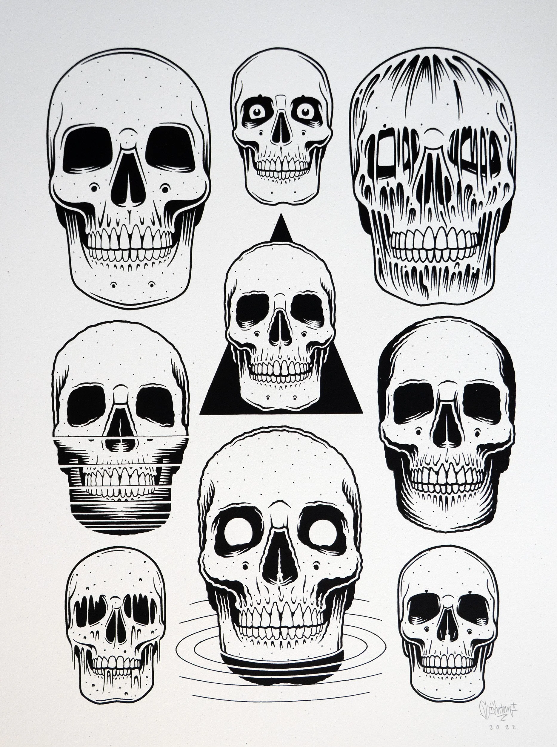 Mike Giant-Skulls Screenprint