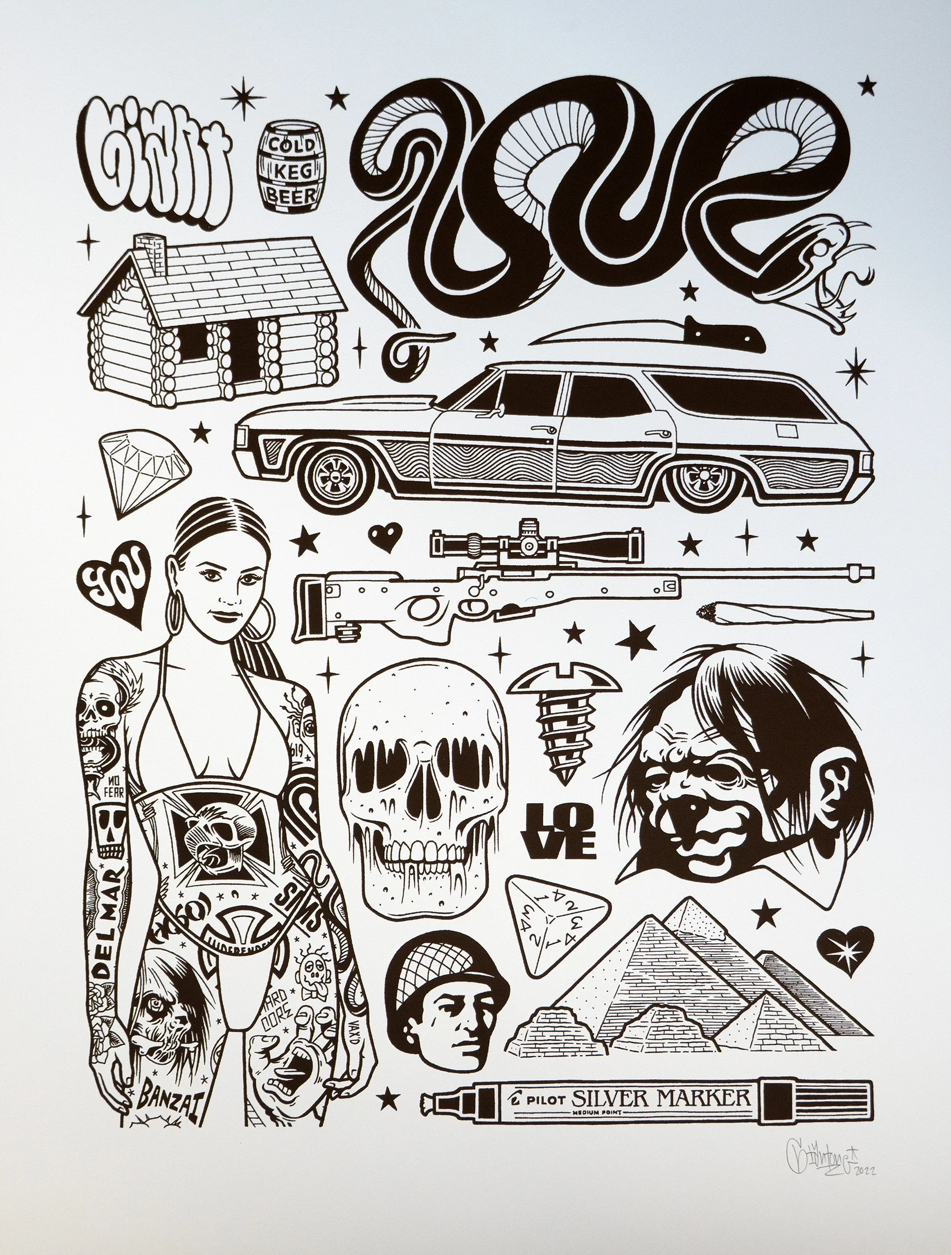 Mike Giant-Cold Keg Beer Screenprint