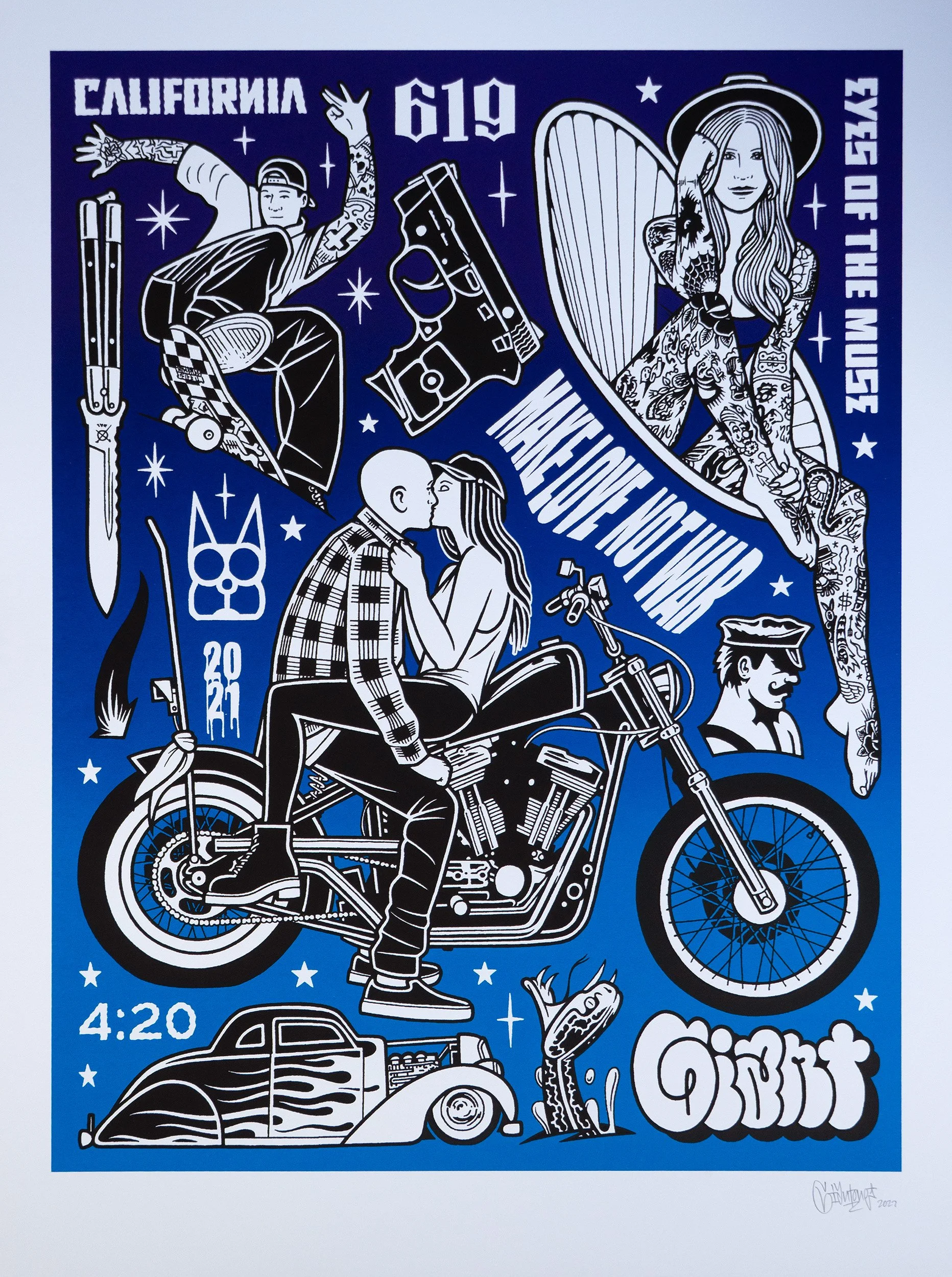 Mike Giant-Eyes Of The Muse Screenprint