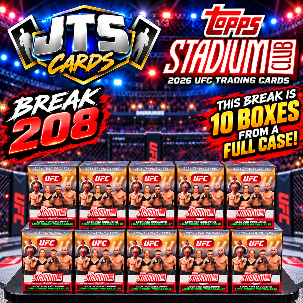 208 - 10 BOX LEFT SIDE TOPPS STADIUM CLUB UFC