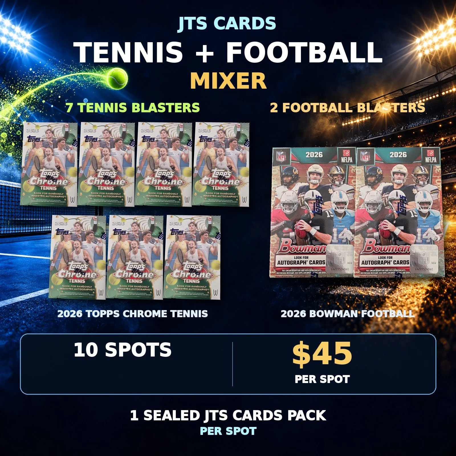 TENNIS AND FOOTBALL AND JTS PACKS