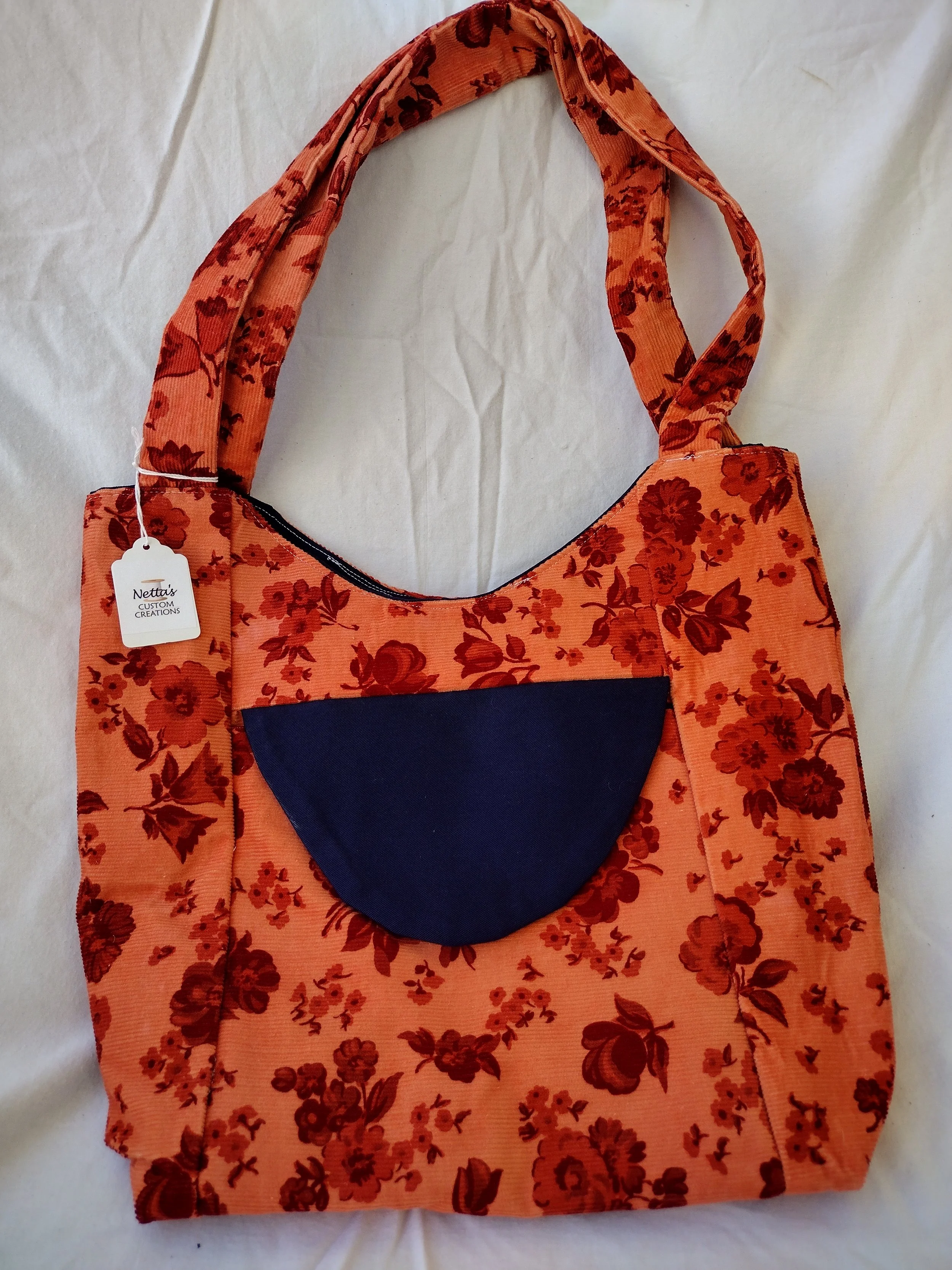Corduroy Curved Tote - Large