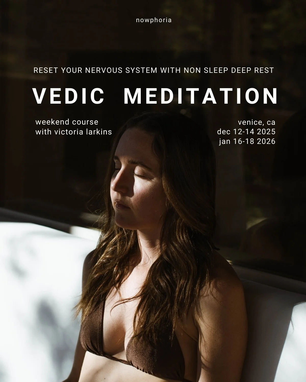 Reset your nervous system &amp; learn Vedic Meditation with @veeelark for the new year. This simple and restful technique draws our mind beyond thought to experience pure awareness. It&rsquo;s a game changer for living in alignment with growth. By cr