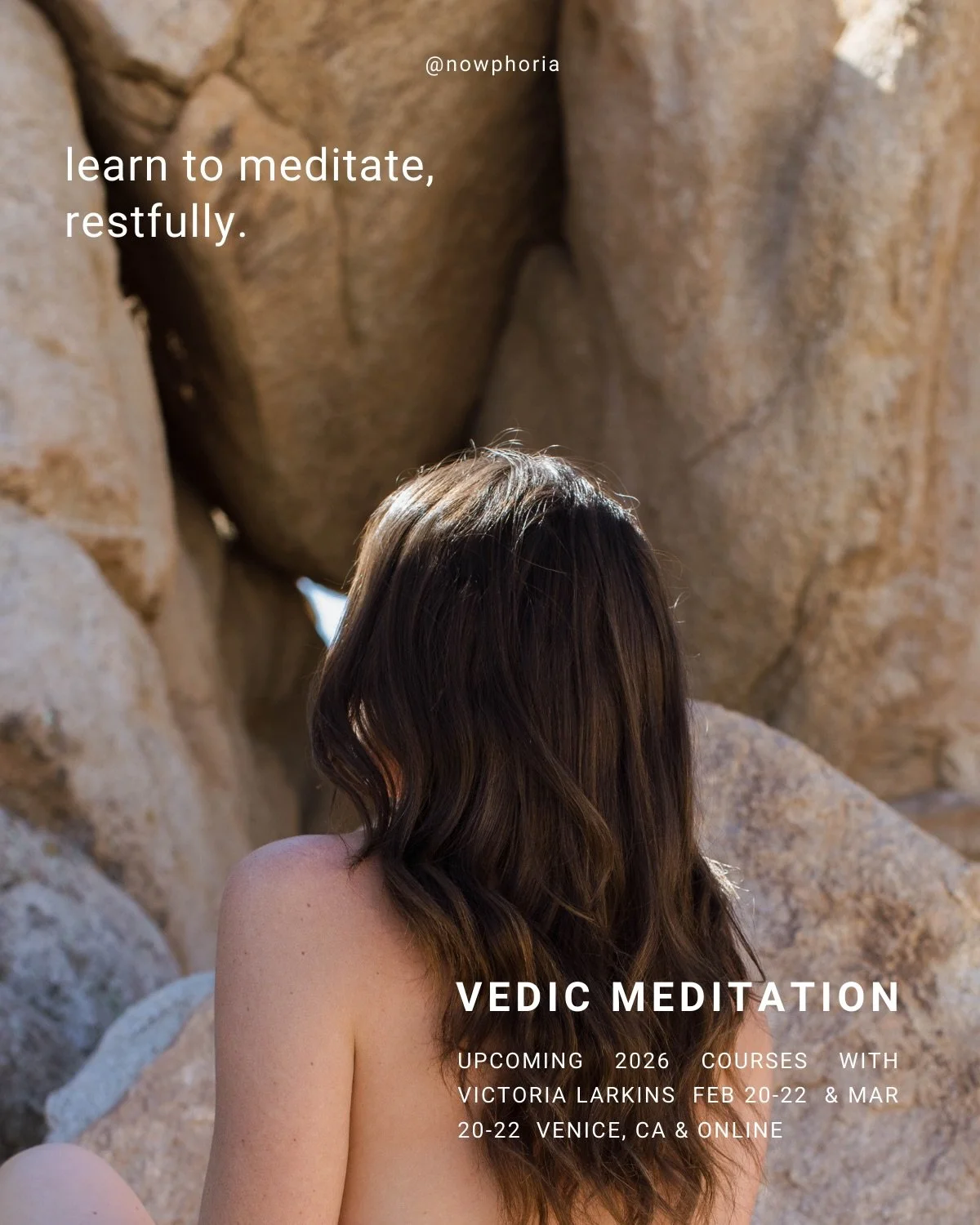 Upcoming courses to learn Vedic Meditation with @veeelark &bull; This practice is a simple and restful technique of experiencing the awareness beneath thought. It resets our nervous system, allows for us to release stress, and creates space to experi