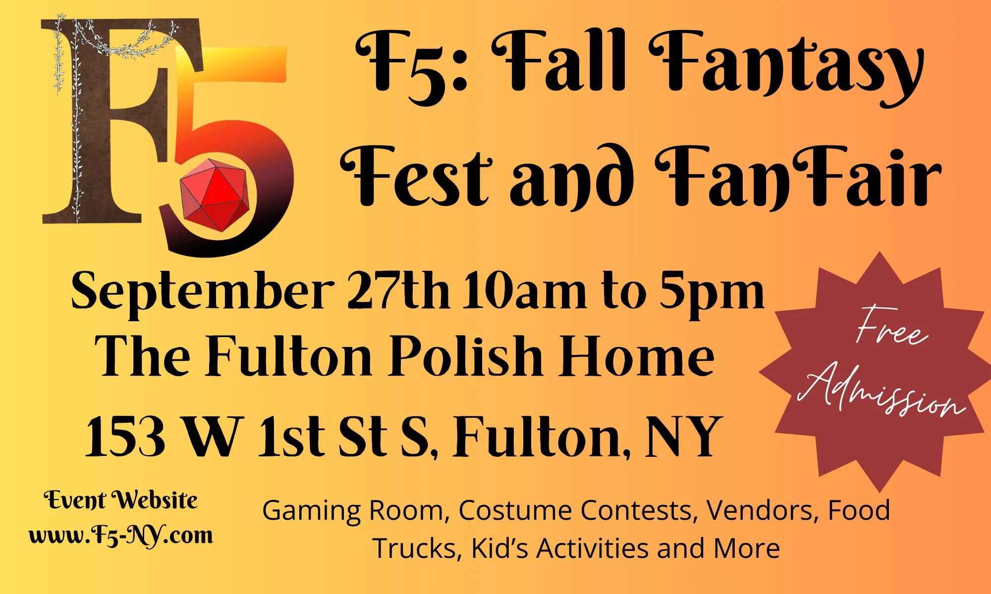 F5: Fall Fantasy Fest and FanFair