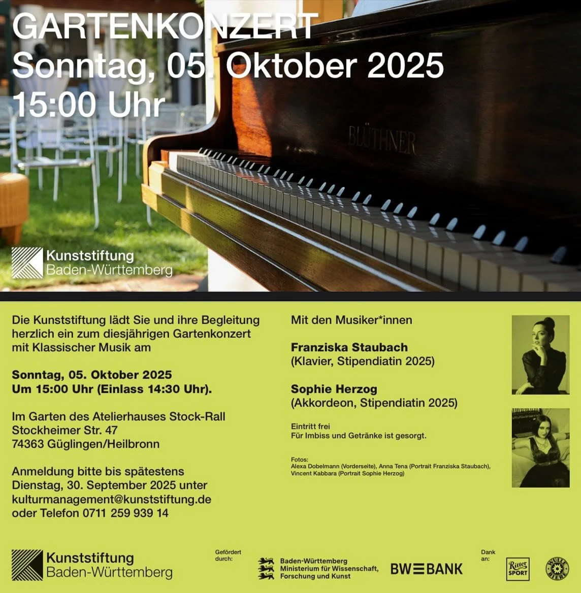 A very special concert by two scholarship holders of @kunststiftung_bw will take place this Sunday&hellip;✨ We&rsquo;re very much looking forward to welcoming you there!

kindly supported by @wissenschaftsministerium_bw @rittersport @bw.bank and @wir