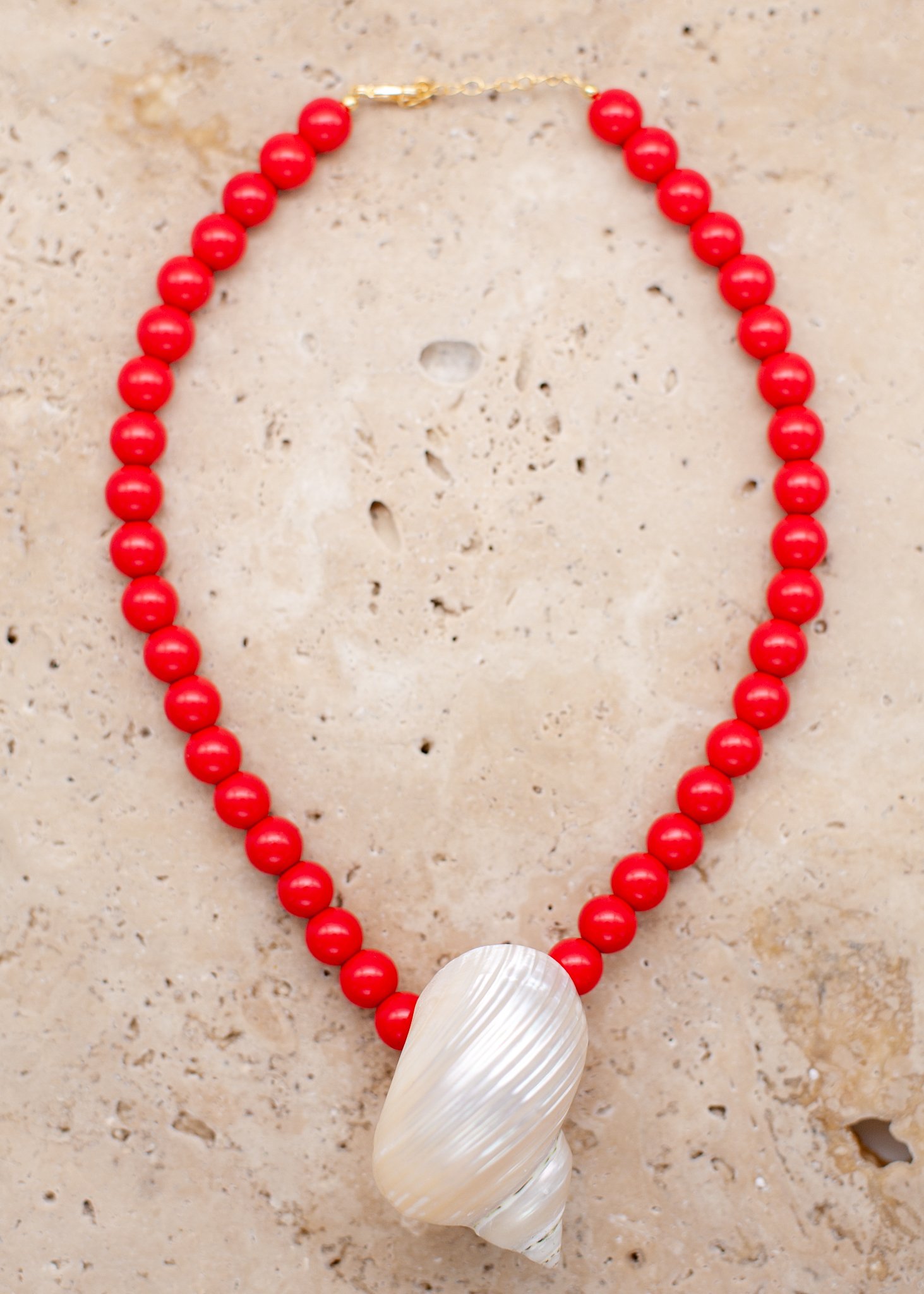 mermaid necklace ~ red