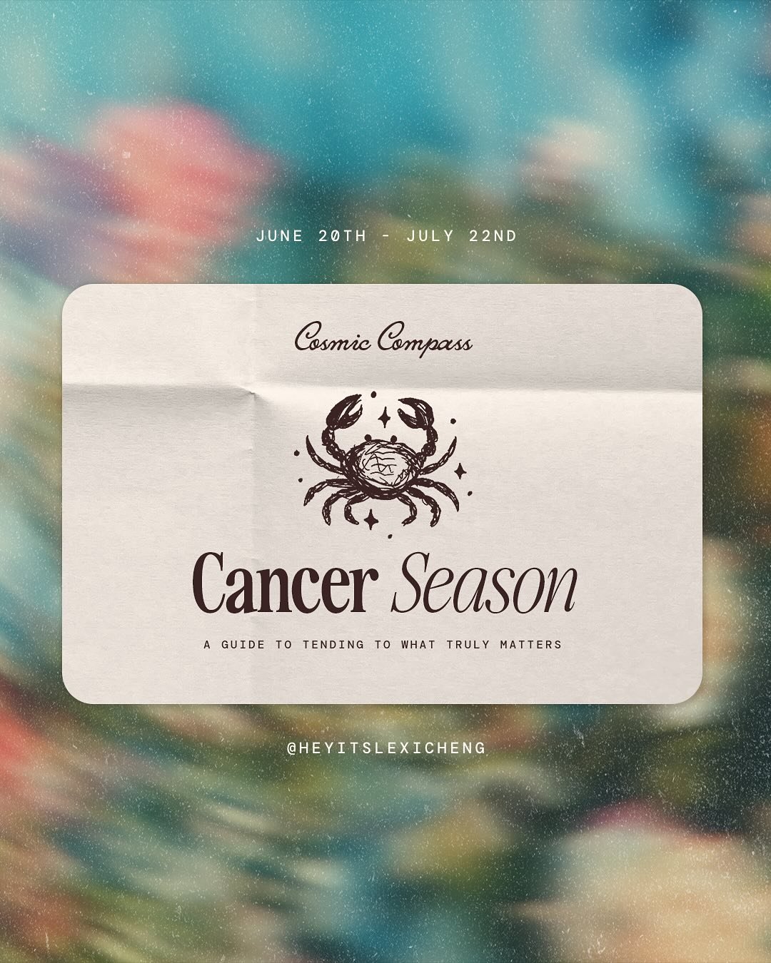 Officially kicking off on June 20 2025, Cancer season is here and as your friendly solar witch, I&rsquo;m here to break it down in everyday magic terms&hellip;the kind you can soak in and snuggle up with.

Whether you&rsquo;re a Cancer or not, you&rs