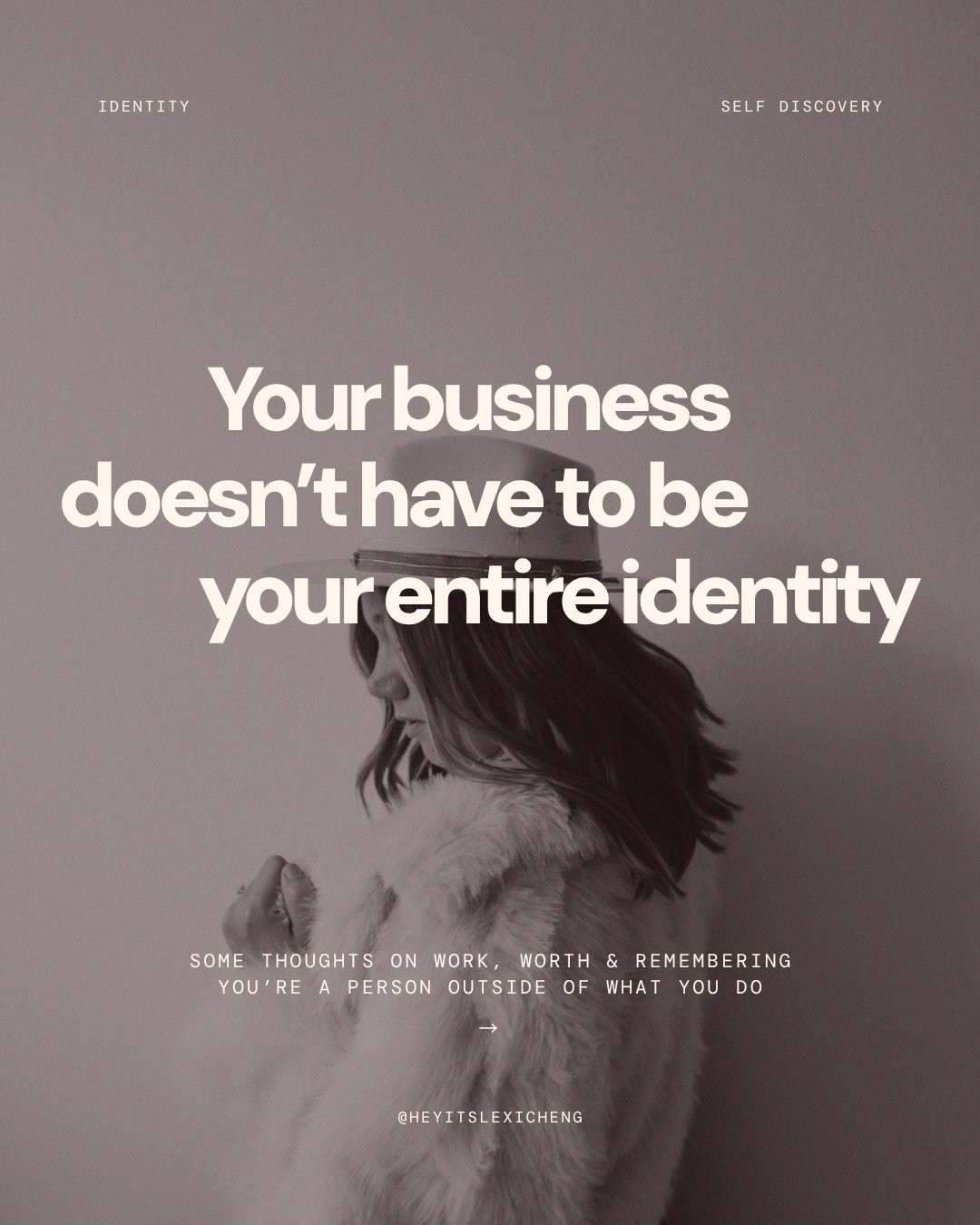 been thinking about this A LOT lately

i have always been someone who cares deeply about my work. which means somewhere along the way, my career started carrying the weight of answering some very large questions about my identity.

who am i? what am 