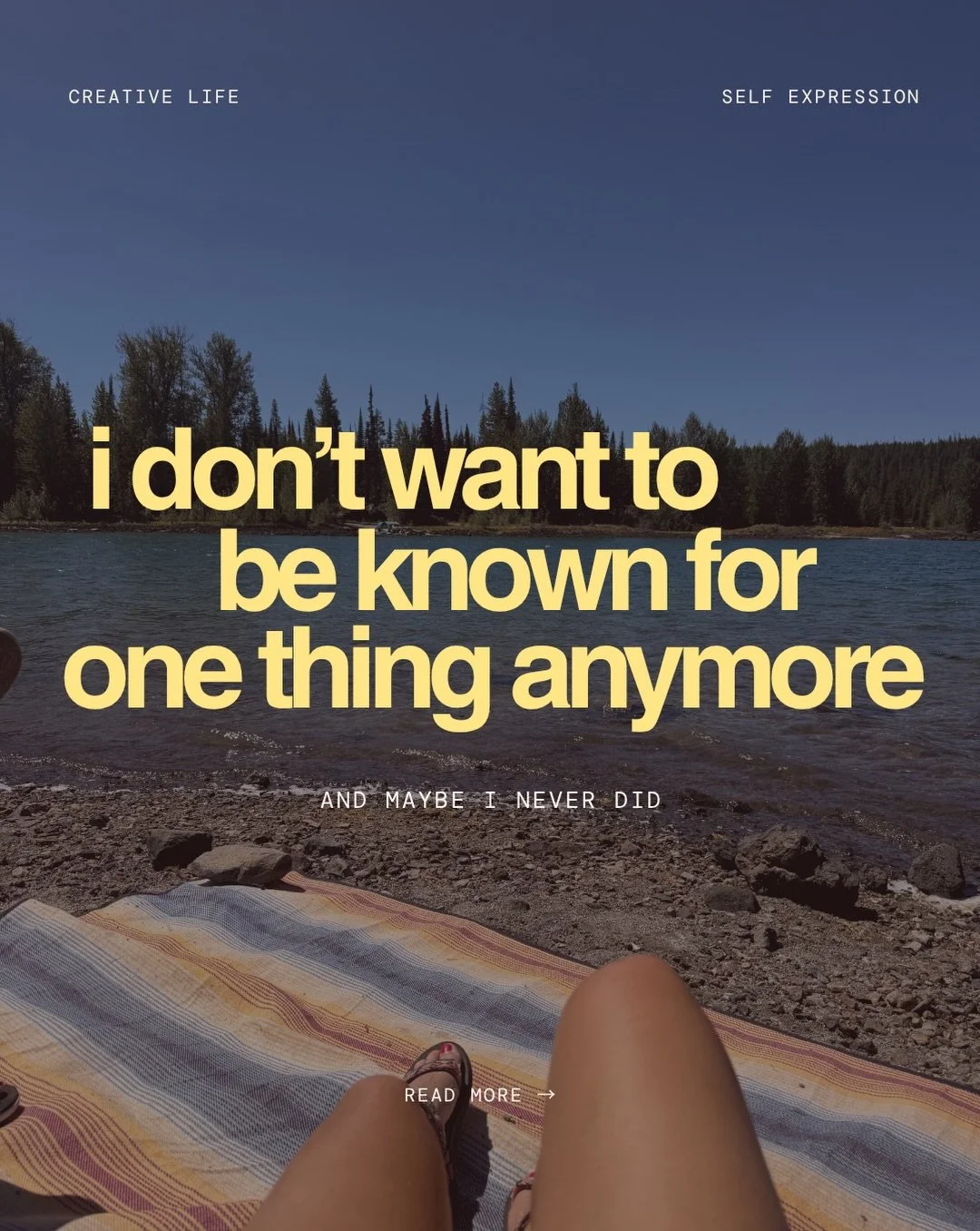 apparently my latest identity crisis was actually just me realizing i don&rsquo;t want to have one identity lol

i&rsquo;ve spent so much time trying to figure out the ONE thing i&rsquo;m supposed to do, the thing i&rsquo;m supposed to be known for, 