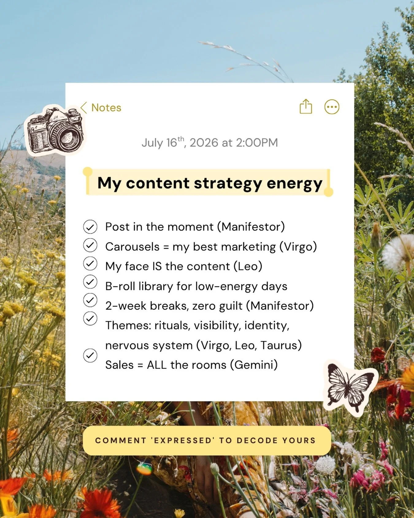 This is what a content strategy looks like when it&rsquo;s built from YOUR energy.

Every rule on this list came from decoding my placements in astrology and my human design (among so many others that wont fit here)

Being a manifestor is why I post 