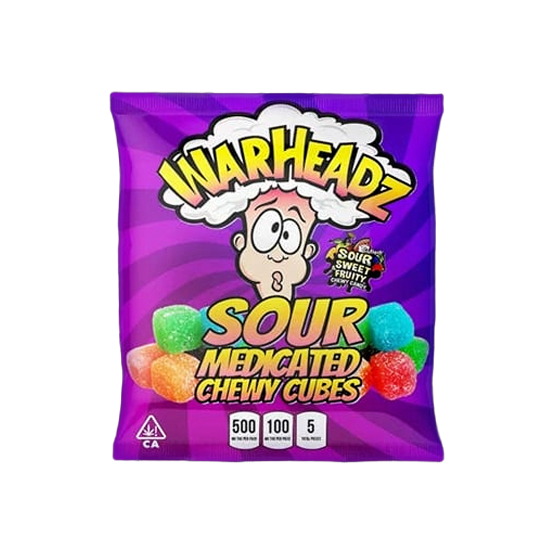 Warheadz "Sour" THC Infused Chewy Cubes (500mg)