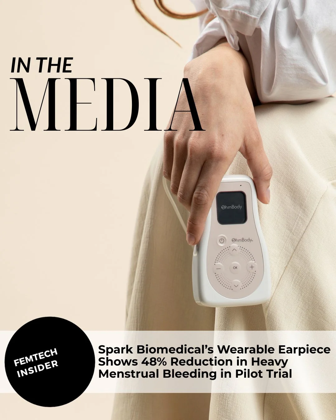 For decades, women with heavy menstrual bleeding have had limited options: hormones, invasive procedures, or&hellip; deal with it.⁠
⁠
A new pilot trial from Spark Biomedical shows that its @ohm.body wearable can deliver:⁠
&bull; Up to 48% less menstr
