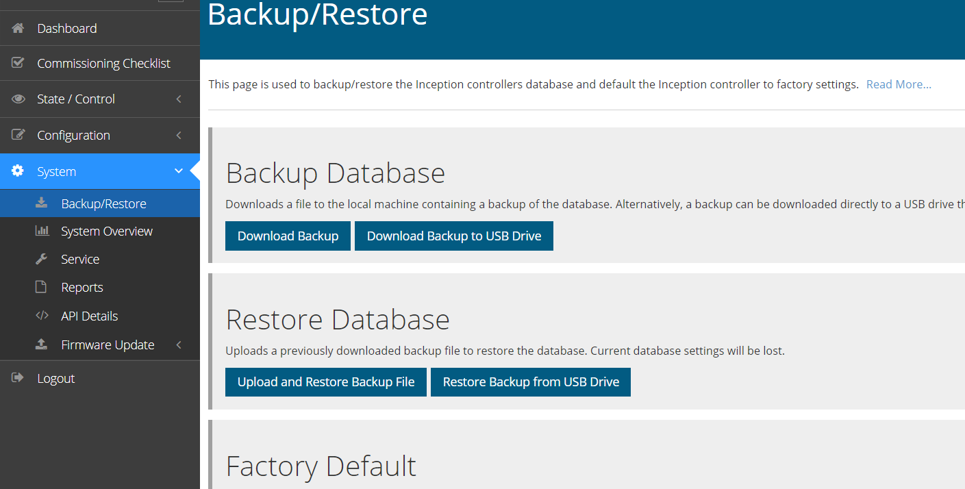 inception backup section