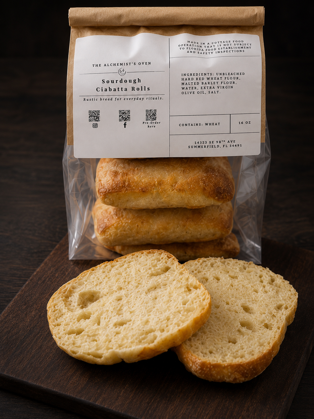 Sourdough Ciabatta Rolls (6)