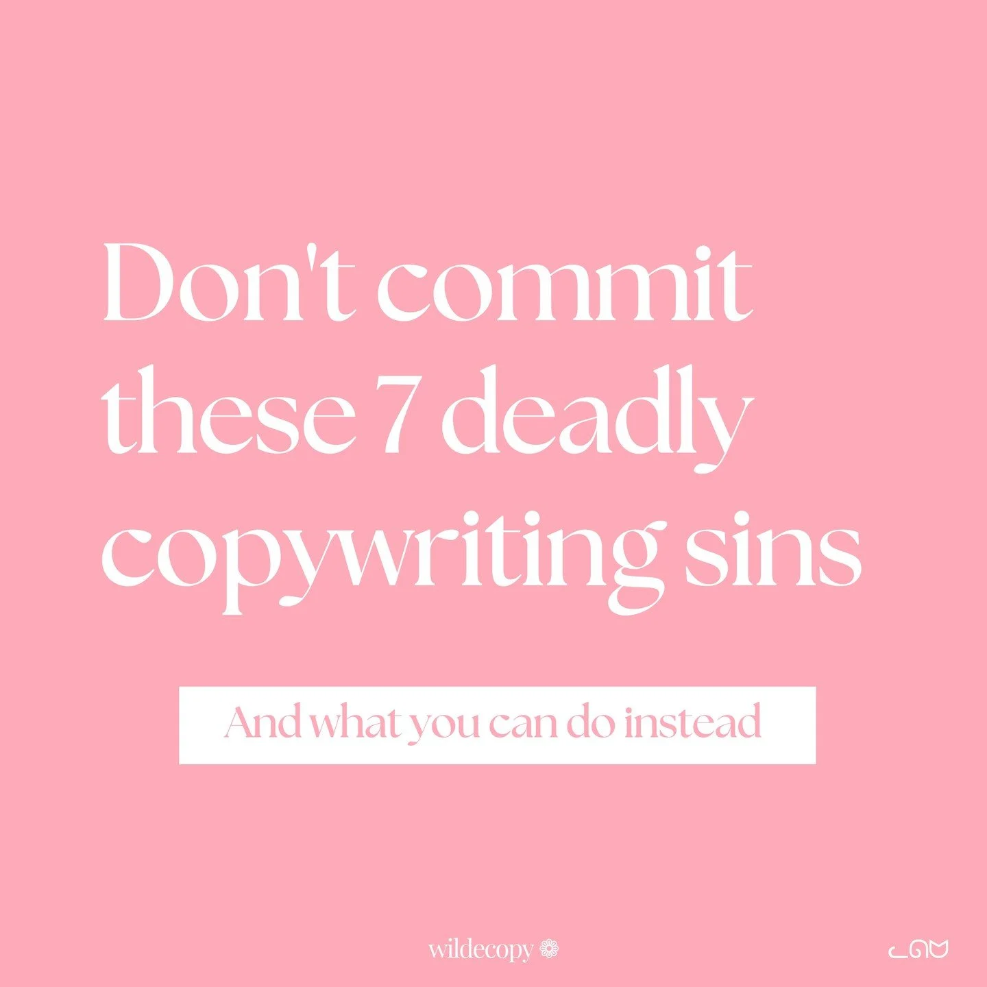 Have you committed these deadly sins in your copy? 💀

To write copy that converts, remember to avoid these copywriting no-no's 🙅&zwj;♀️

And instead, do the opposite✨

I know I've made some of these mistakes in the past or even when I don't edit en