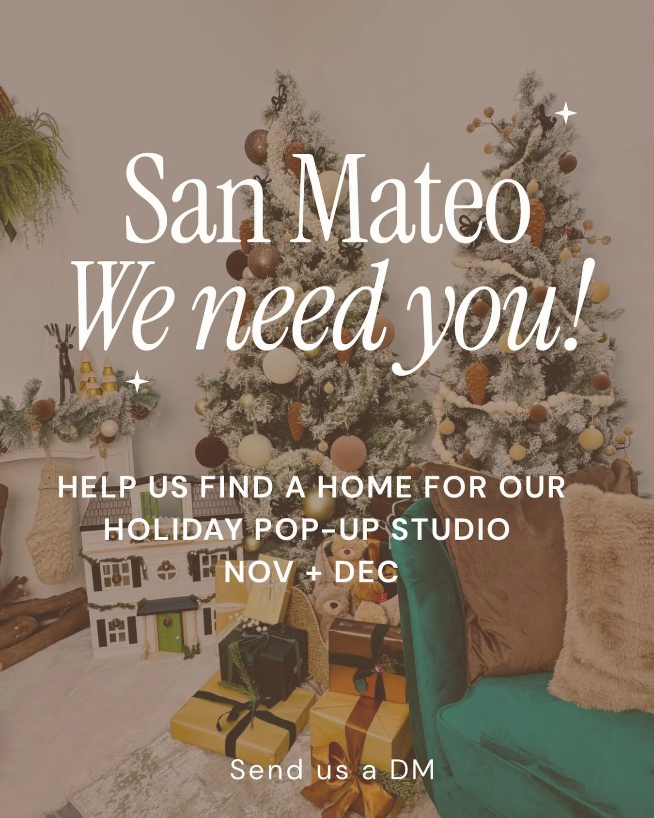 ✨ HELP US BRING BACK THE MAGIC! ✨

Our Holiday Pop-Up Studio is looking for a new home in San Mateo! 🎄✨

We&rsquo;re searching for a space to transform into something magical for the months of November &amp; December &mdash; a place where families c