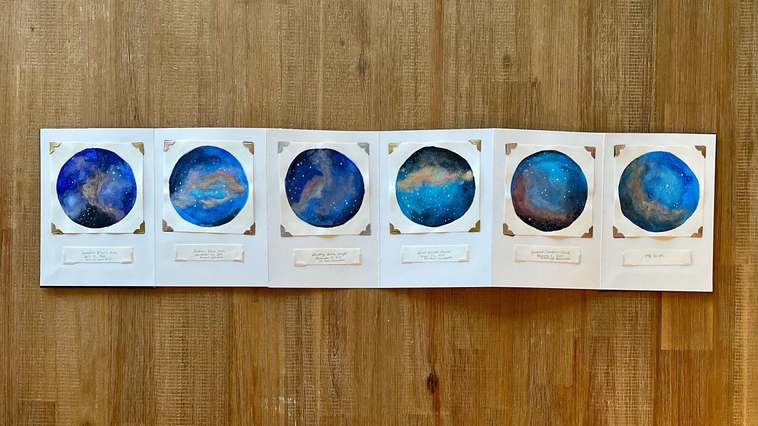 Family album: A painting of the night sky on the day my mother, grandmothers, great-grandmothers were born.