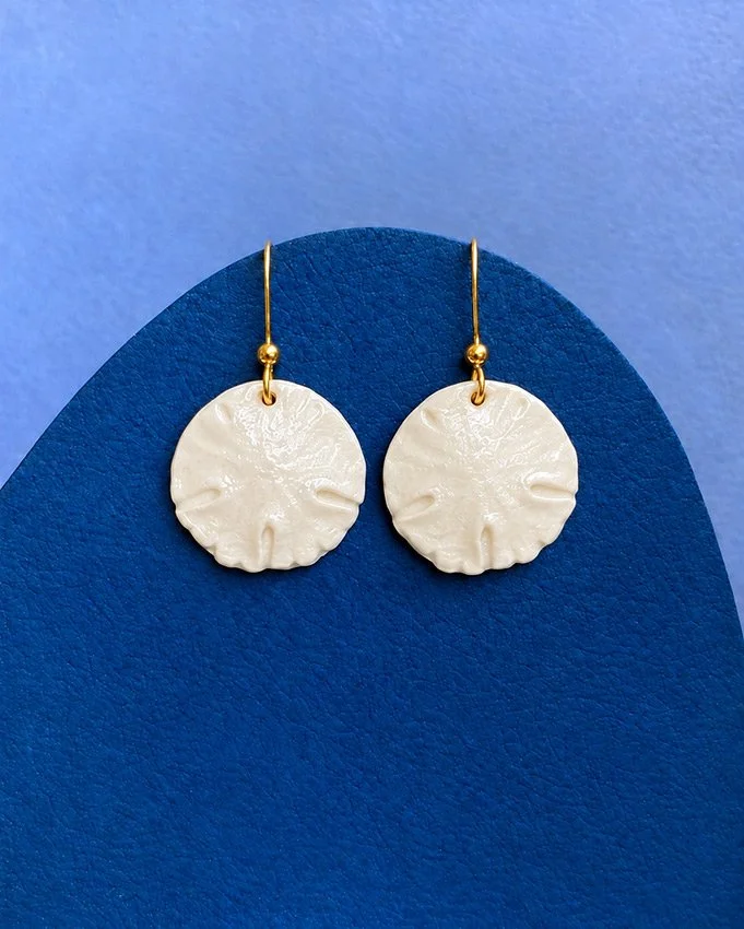 Boucles d'oreilles clypéastéroïdes - dollars des sables