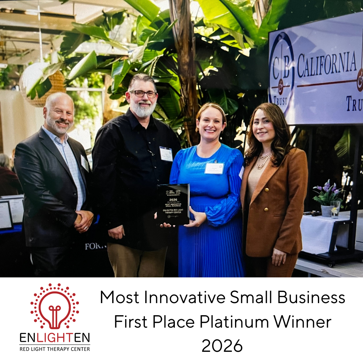 Enlighten Red Light Therapy Center Wins Most Innovative Small Business in Sacramento, CA!