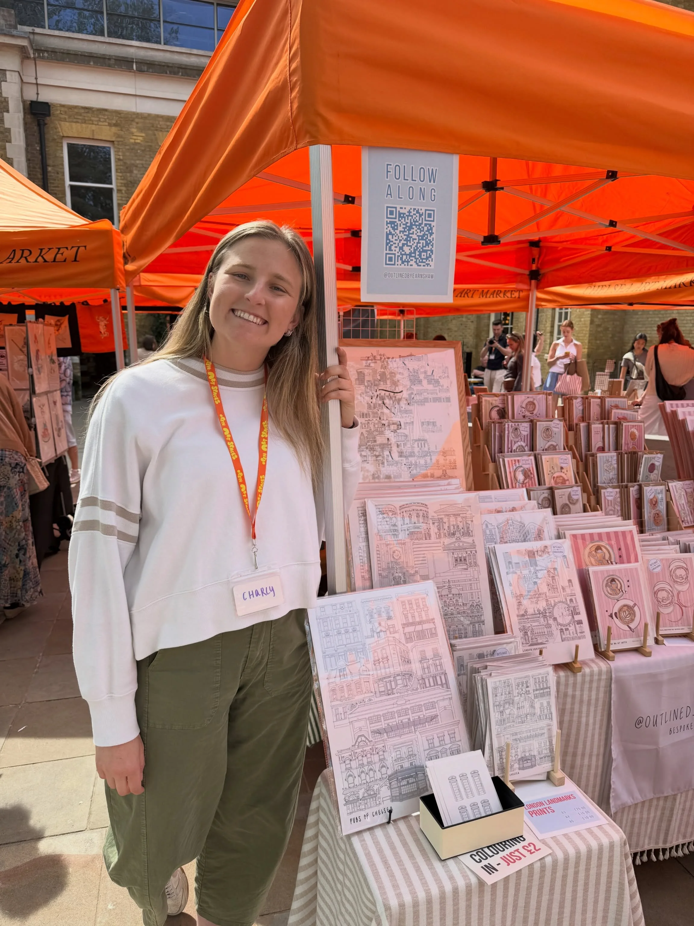 Awesome day trading at @openartspaces at @kingsroad.london Chelsea Art Market! 

Thank you to everyone who came to chat, to discuss marathon prints, and to pick up colourful cocktail prints!

My best market day so far - giving me and my new little il