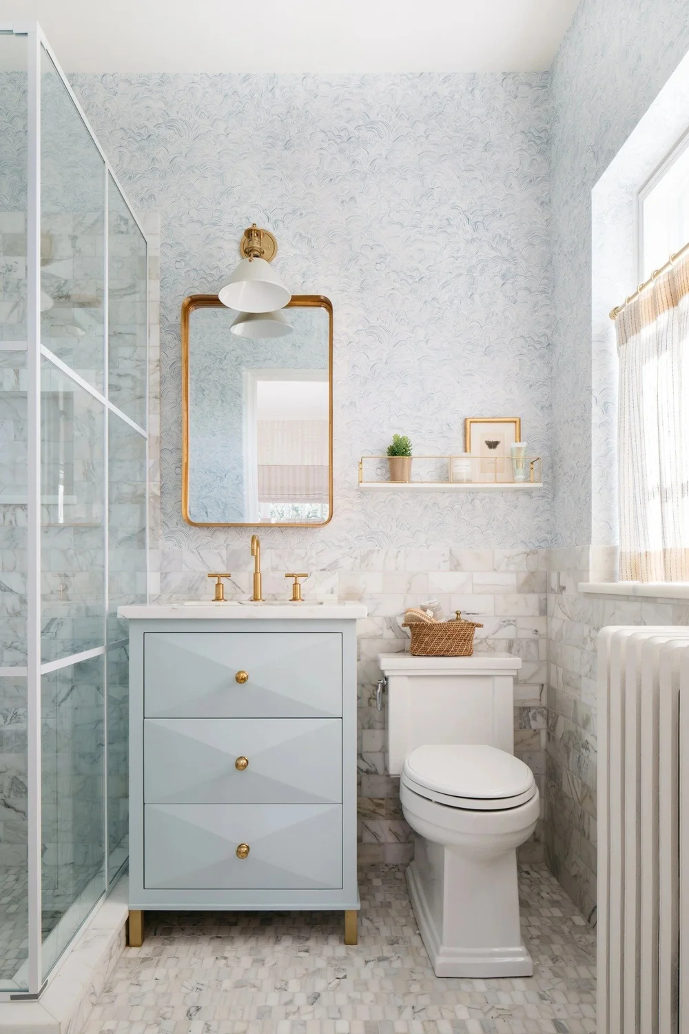 HOW TO: 3 Historic Bathroom Details Made Modern
1- Tile + Wood &ndash; A timeless pairing that softens hard surfaces with warmth.
2- Furniture-Style Vanities &ndash; A nod to antique pieces, built for everyday use.
3-Mixed Metals &ndash; Brass and bl