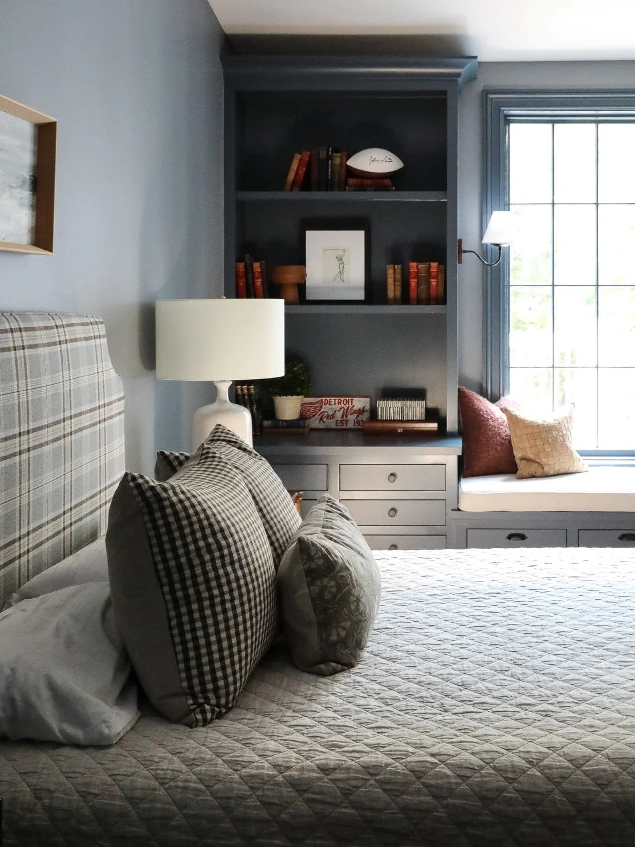 Small room? You don&rsquo;t need more space, you need smarter cabinetry. Built-ins like these add hidden storage, structure, and warmth to a bedroom without feeling bulky. From the window seat drawers to the integrated shelving, every detail serves b