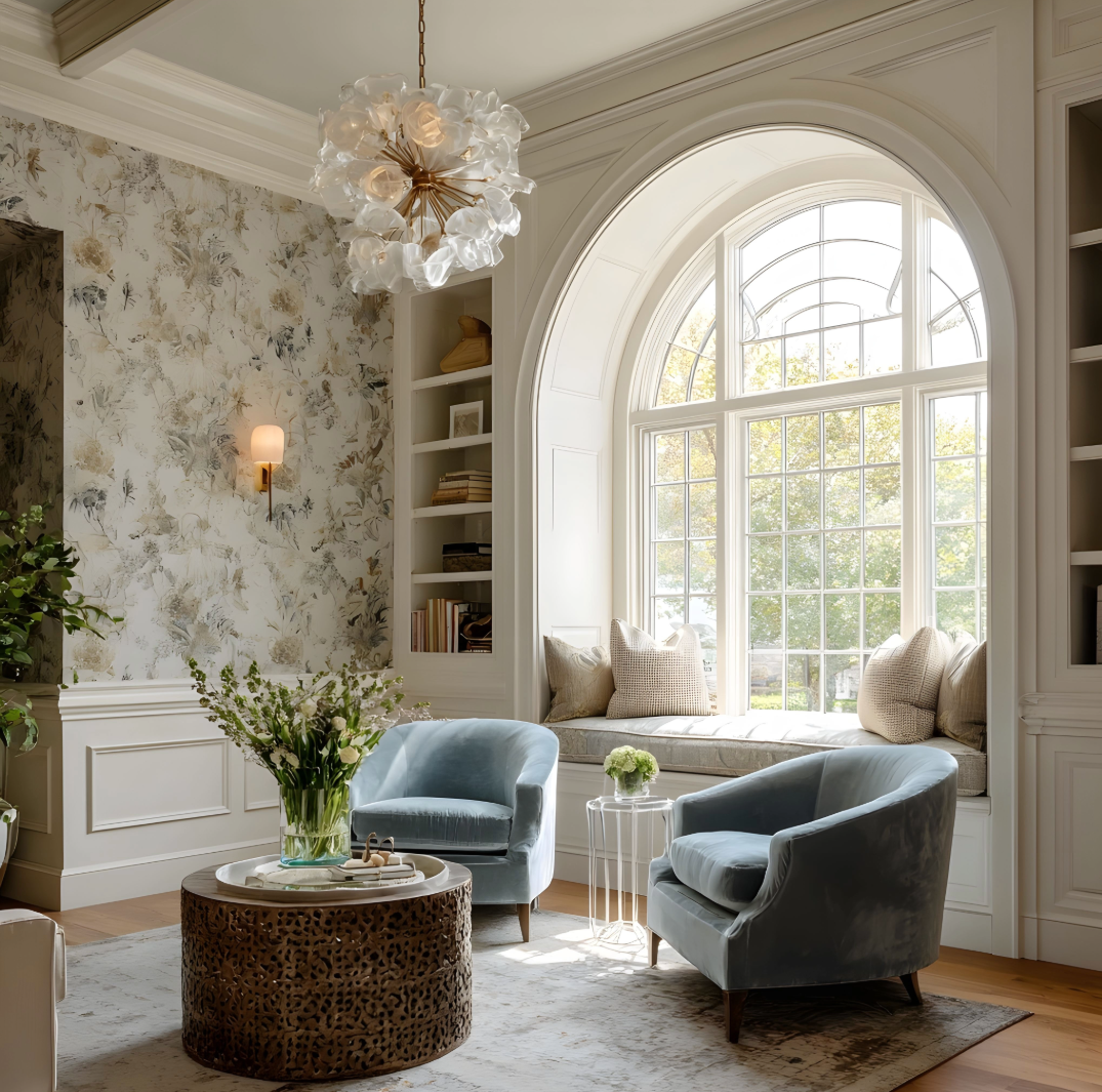 Custom built in cabinets with window seat by Hester Family Millwork