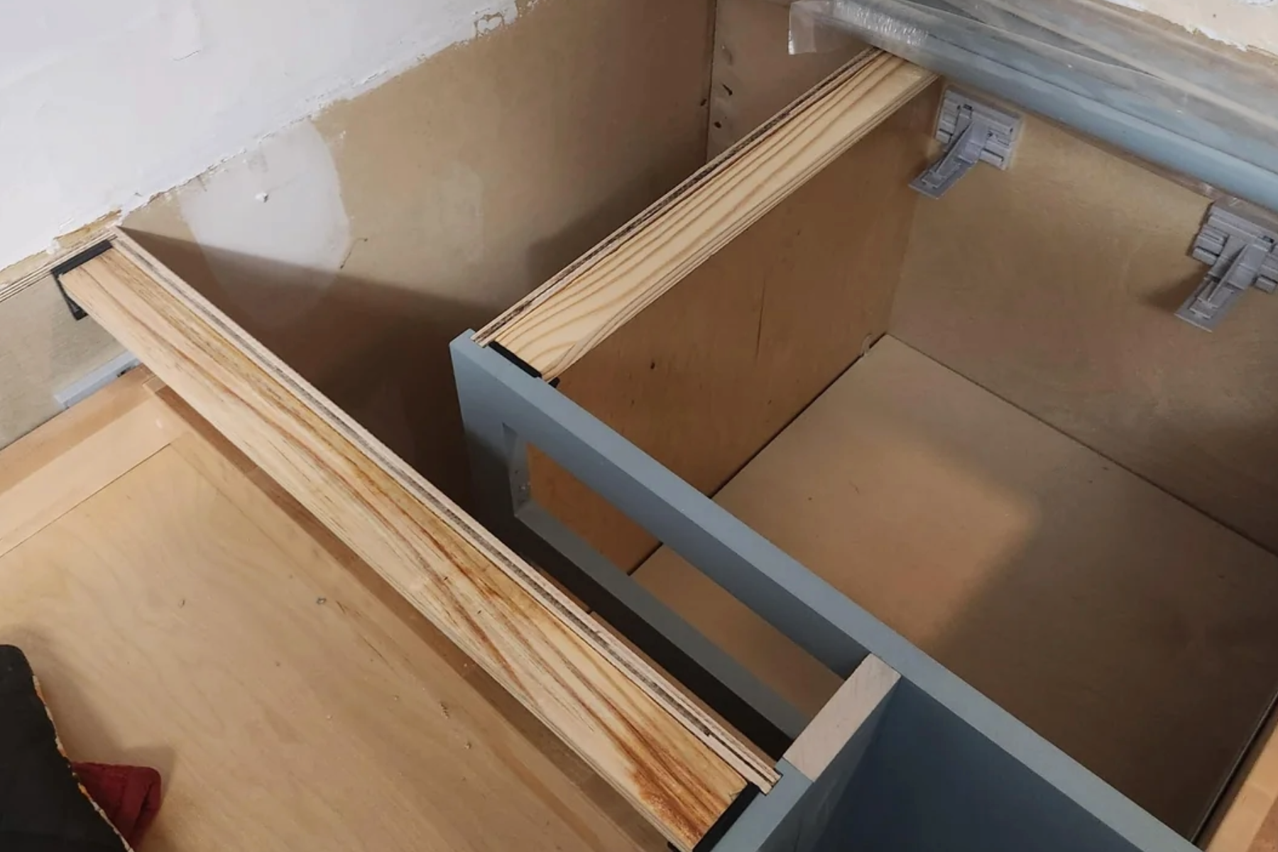 Inefficient cabinet layout with limited access to storage
