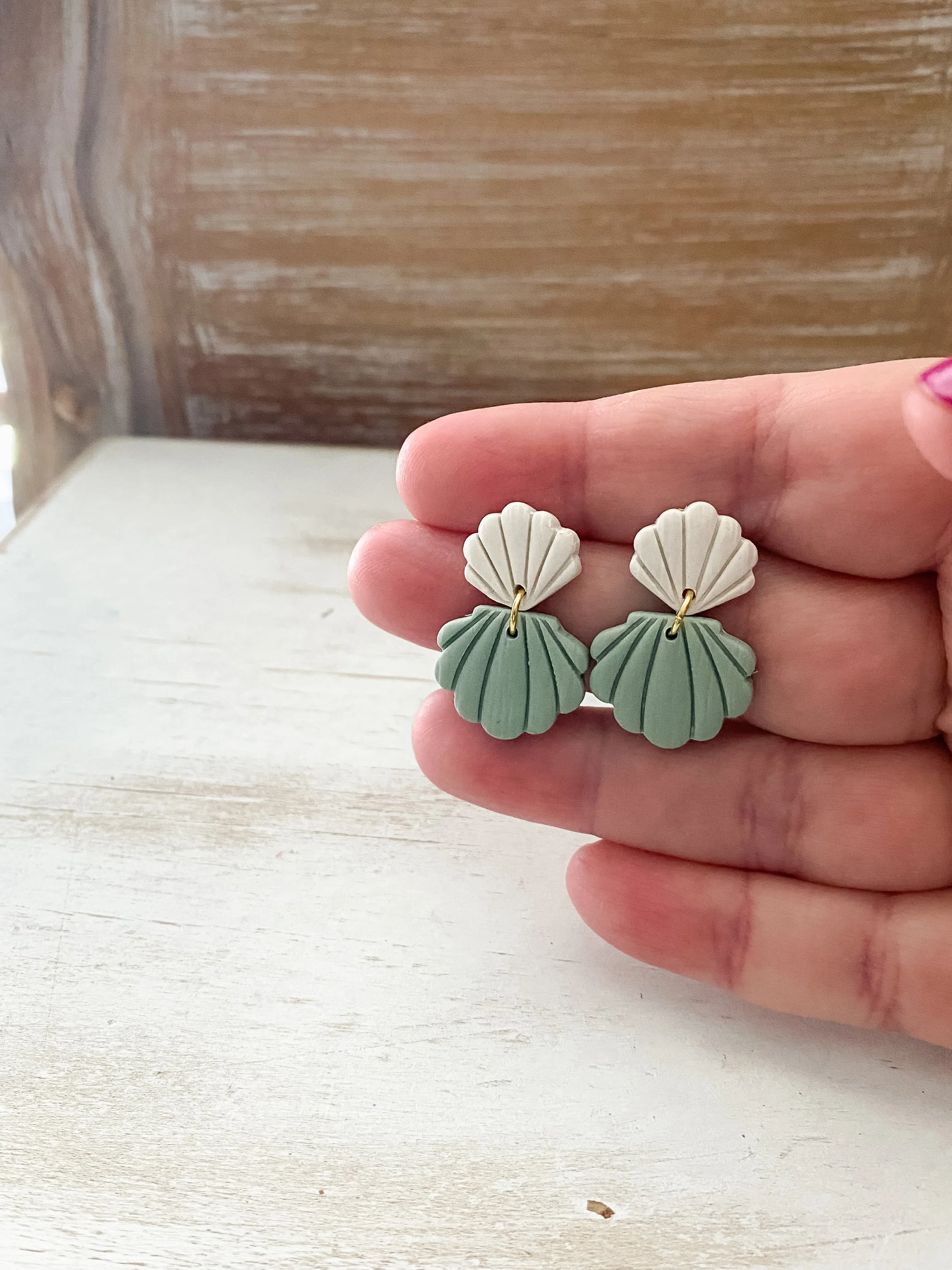 summer tropical coastal handmade clay earrings