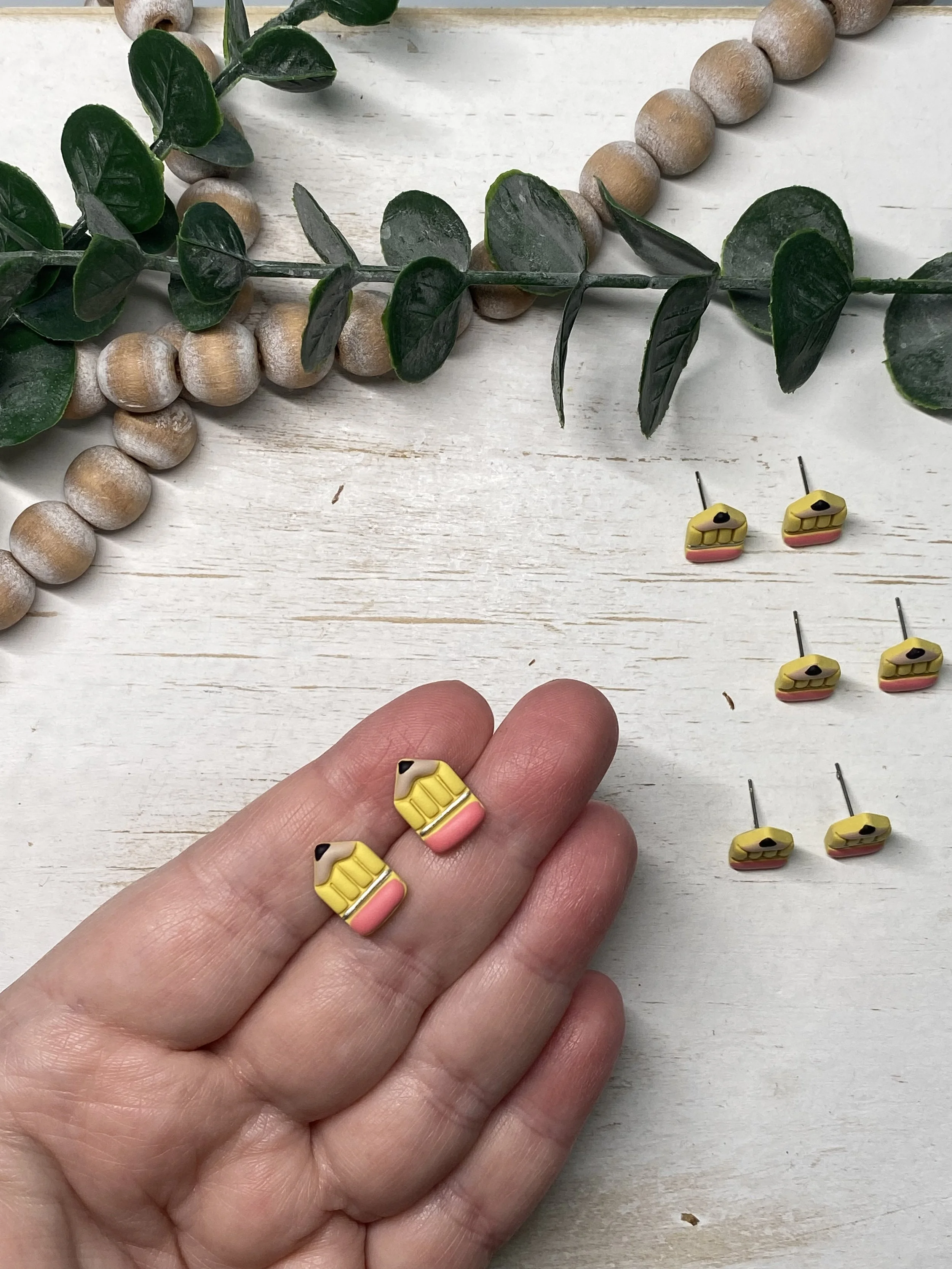 back to school teacher polymer clay earrings