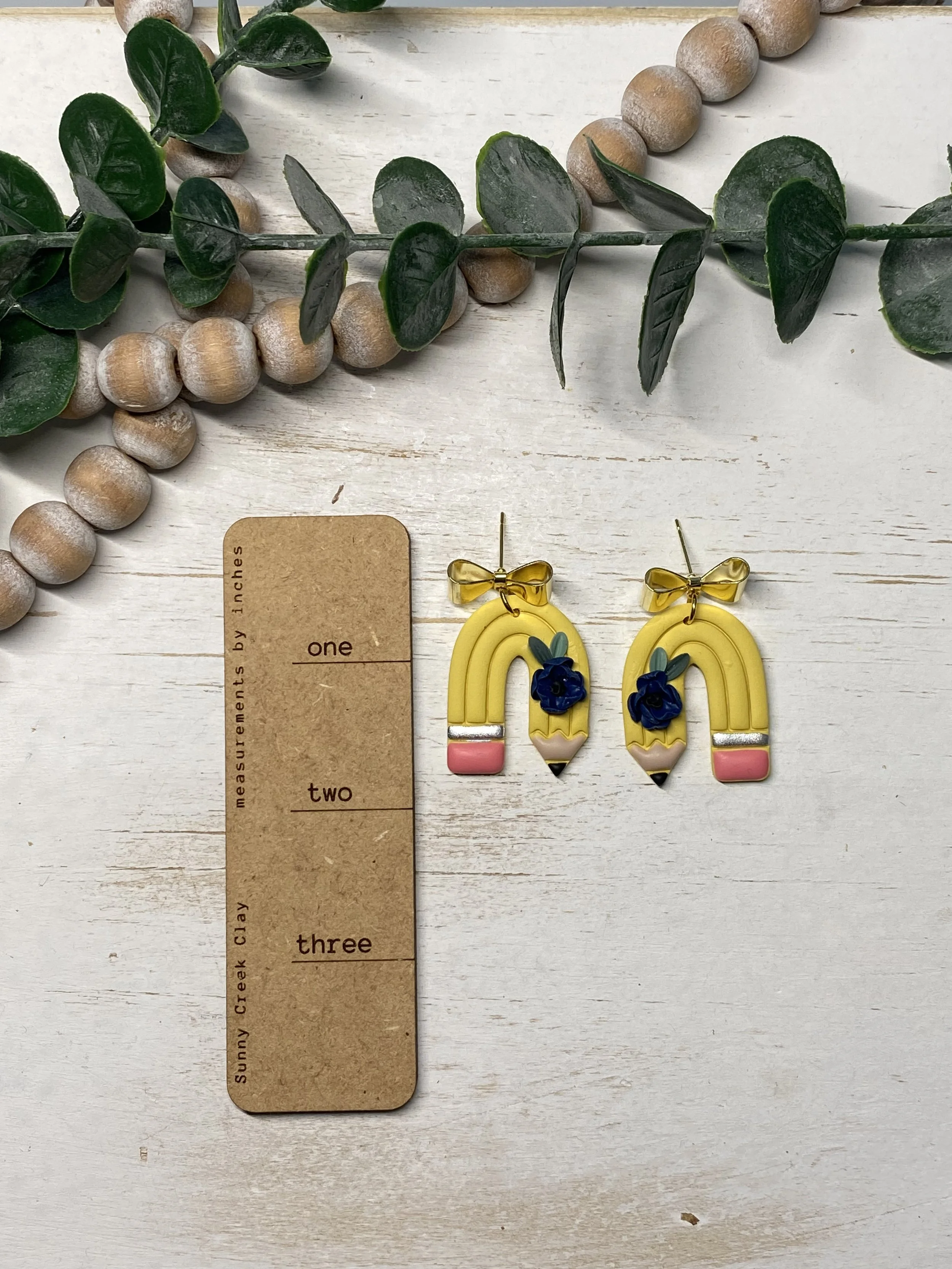 back to school teacher polymer clay earrings