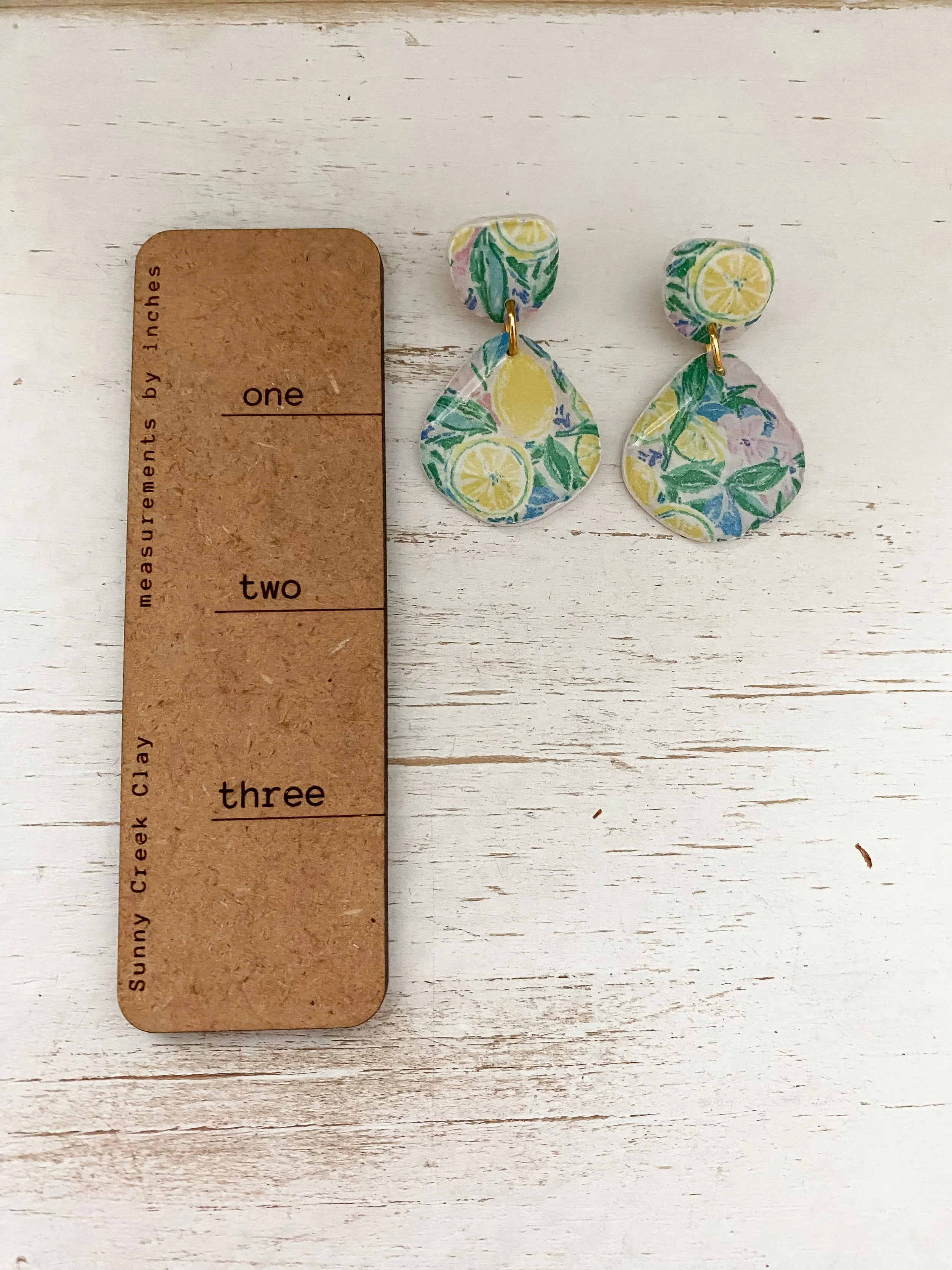 colorful tropical summer handmade clay earrings