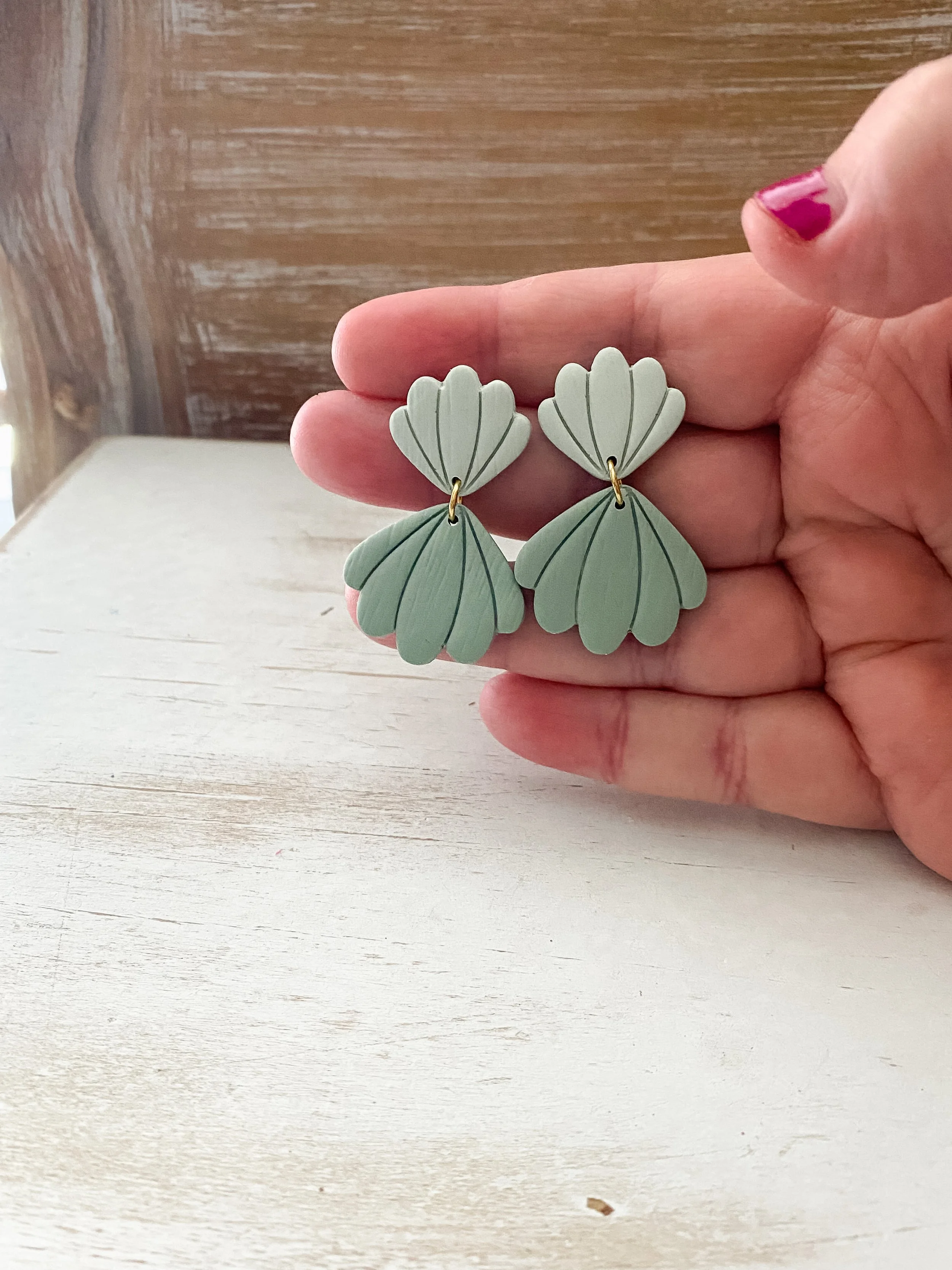 summer tropical coastal handmade clay earrings