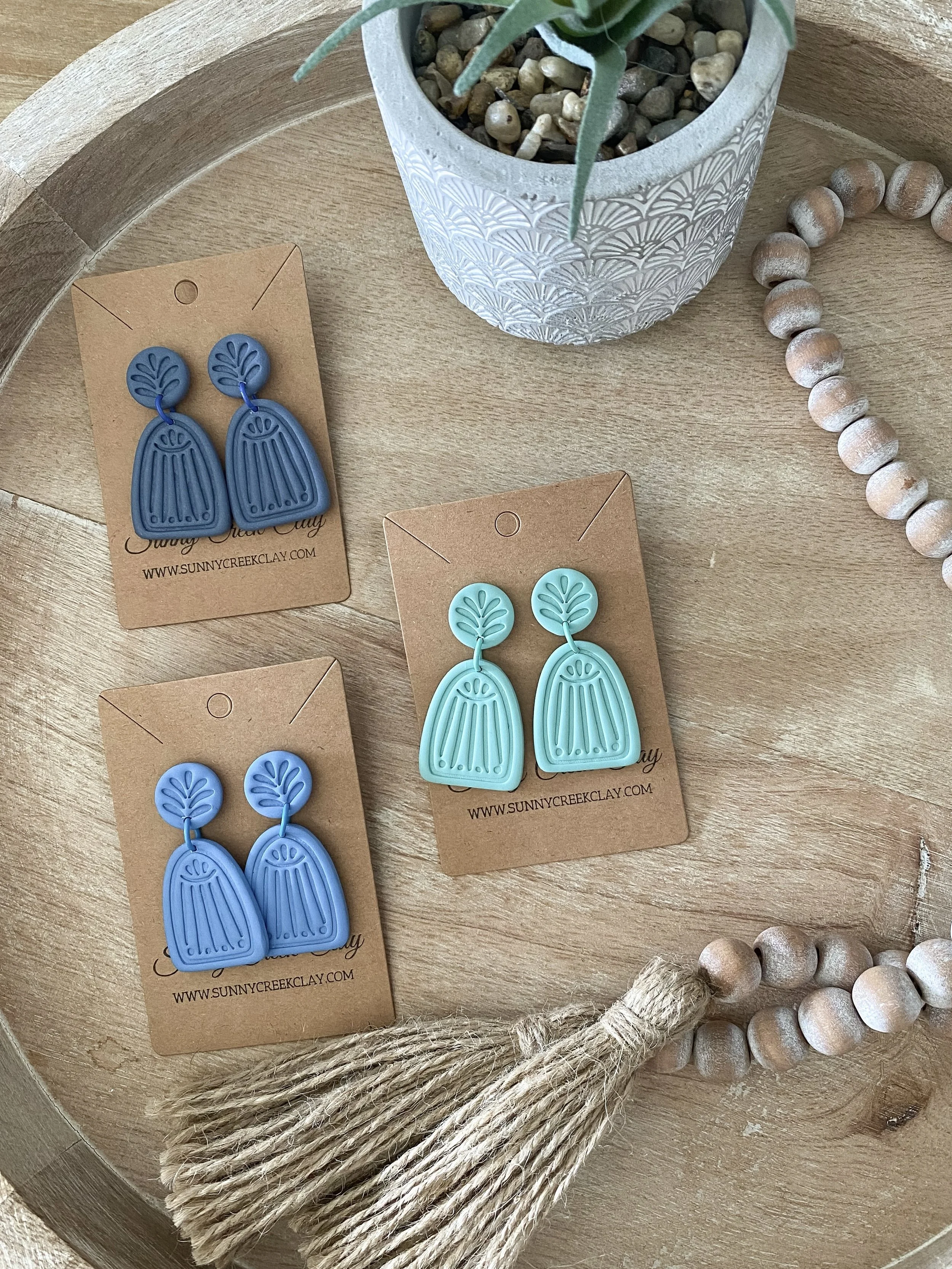 Aztec print handmade polymer clay earrings (multiple colors available)